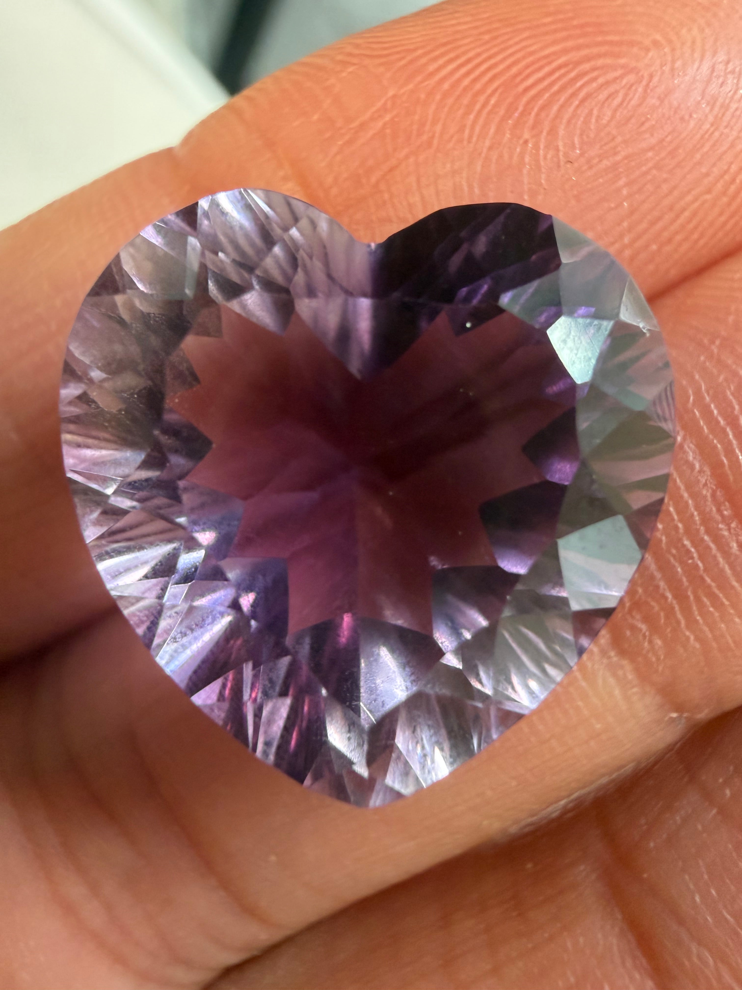 NIKOS16 19.83ct Designer Cut Heart Cut Amethyst