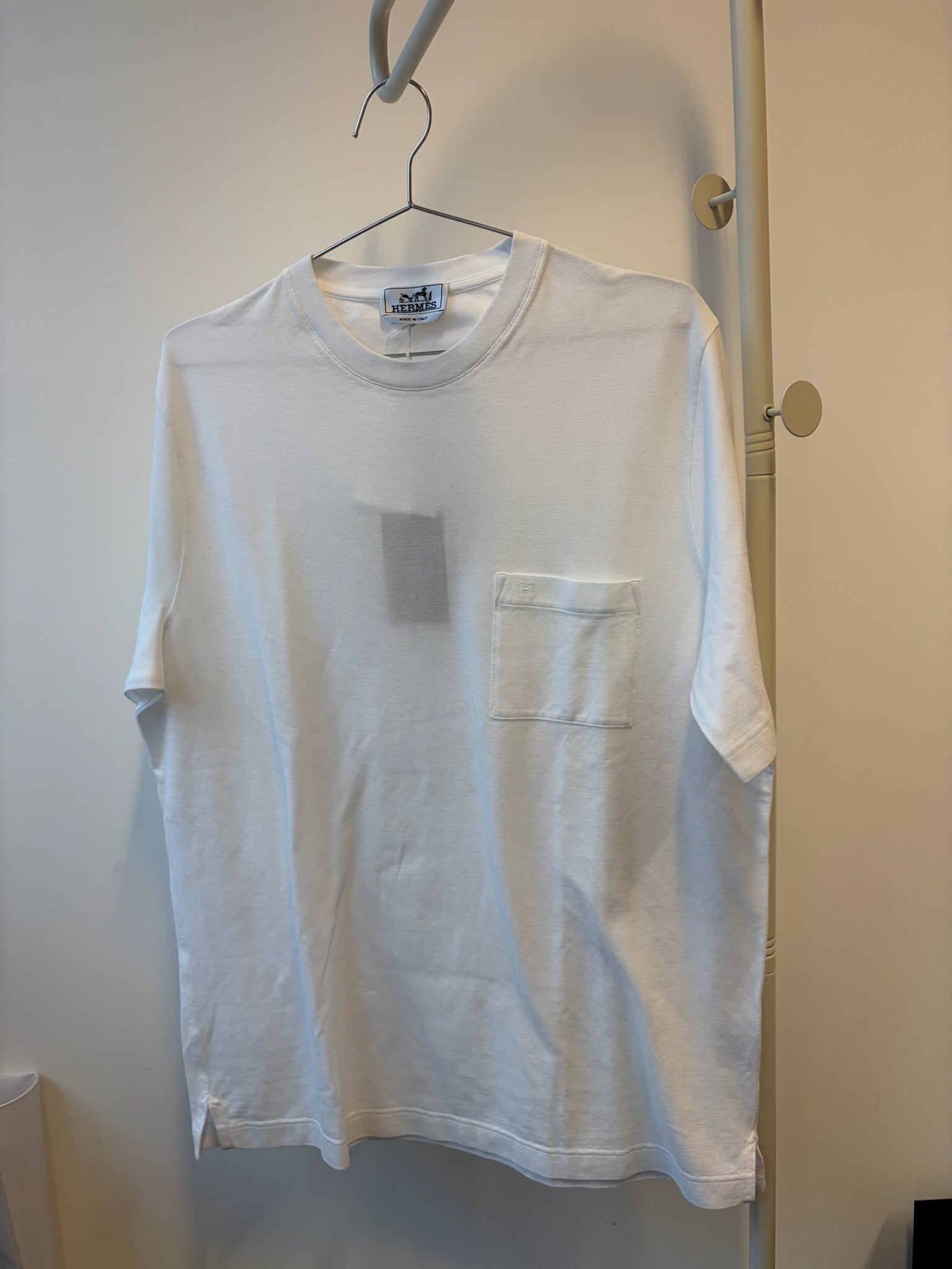 Hermes White H Embroidered T-Shirt