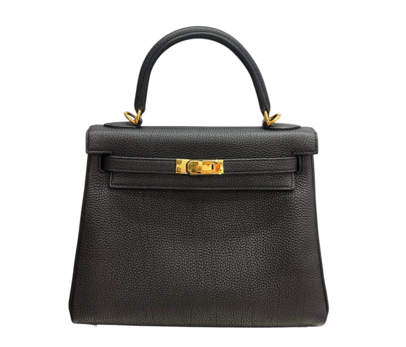 Hermes Kelly 25 in Black Togo with GHW