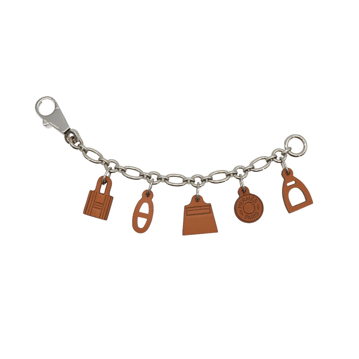 HERMES BAG CHARM AMULETTES 5 FAUVE VEAU BARENIA PALLADIUM HARDWARE 90341264