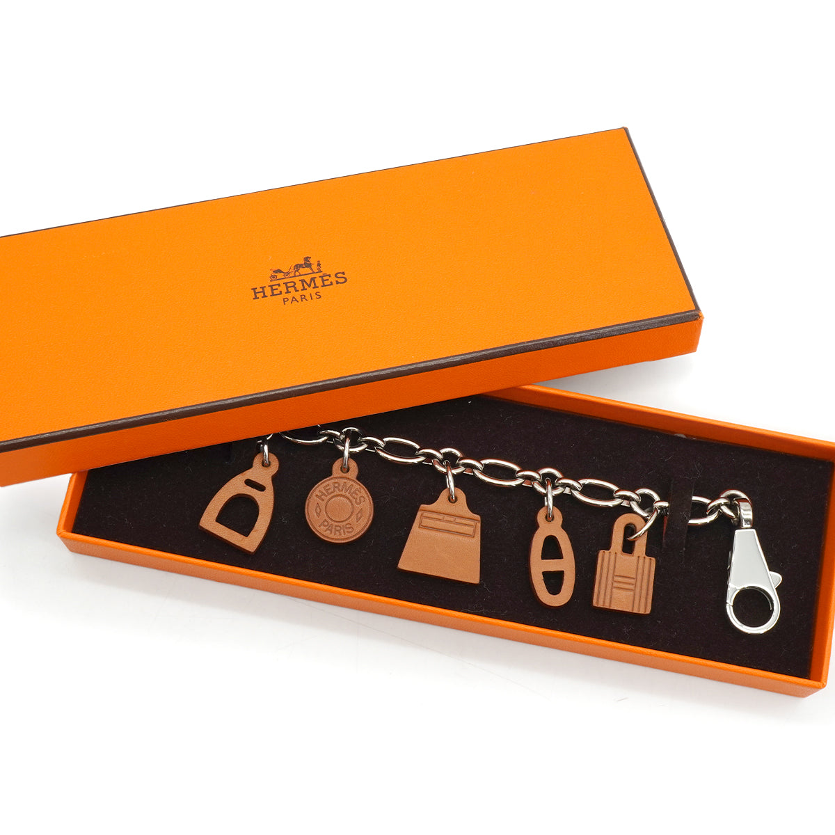 HERMES BAG CHARM AMULETTES 5 FAUVE VEAU BARENIA PALLADIUM HARDWARE 90341264