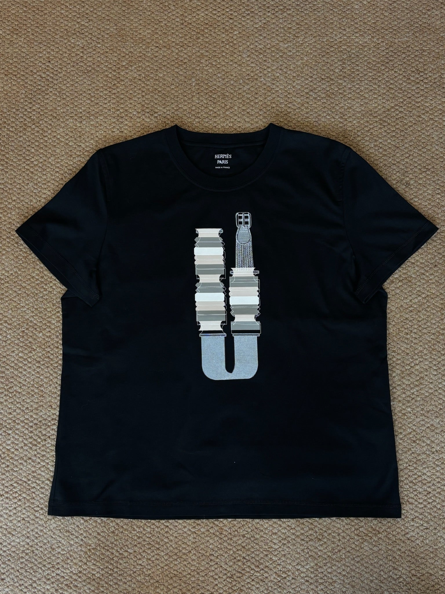 Size 42 - Hermès Printed Bride a Bloc straight t-shirt