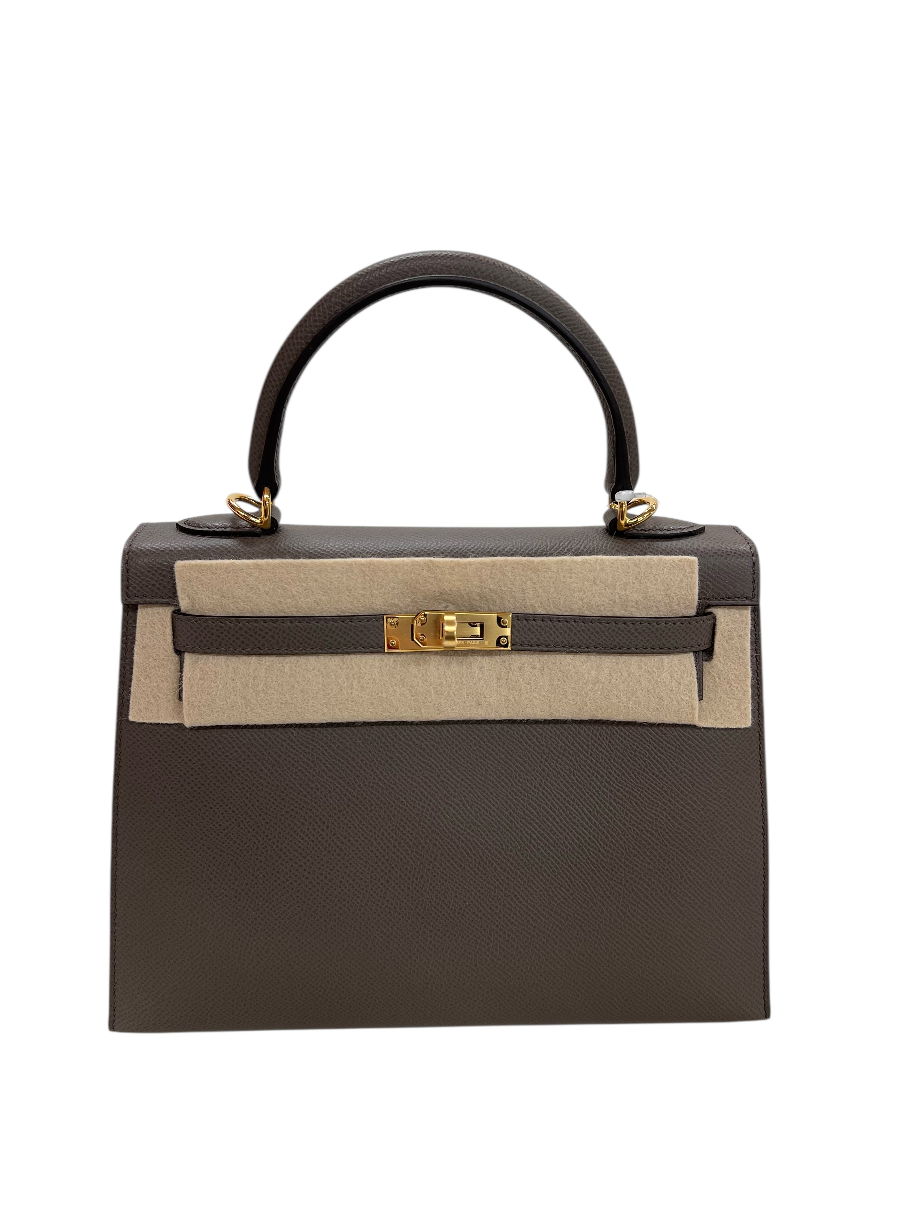 Hermes Kelly 25 Etain Epsom GHW #K SKCJB-230341