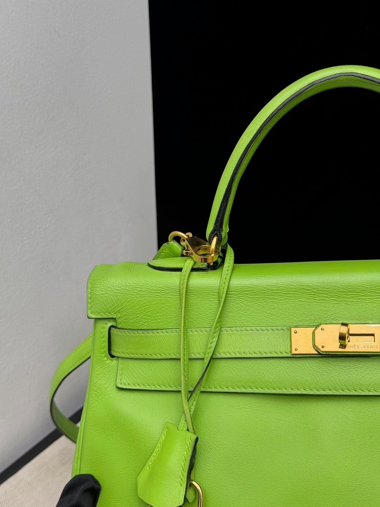 Hermès Kelly 35 Green GHW Square B