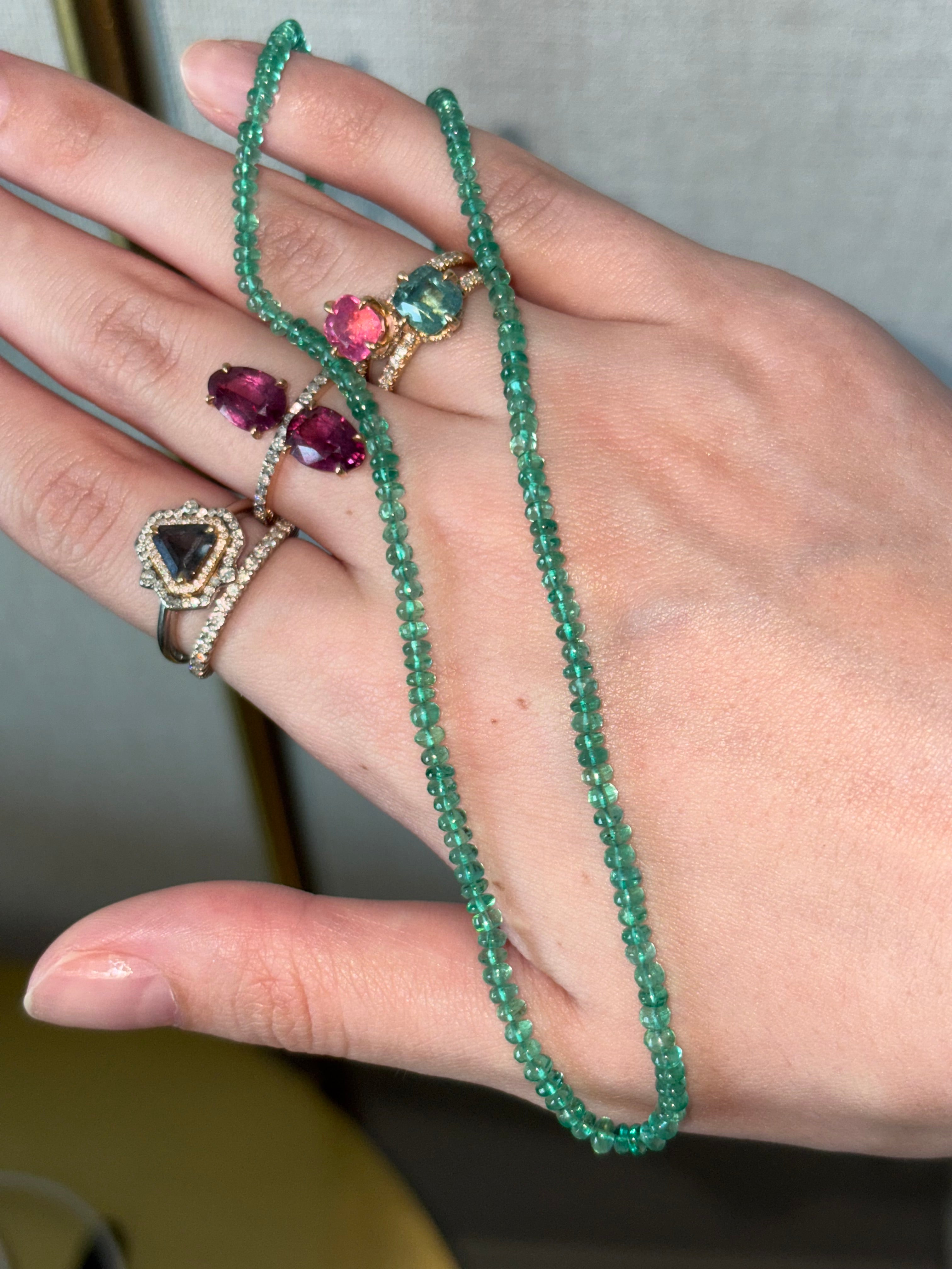 Emerald Rondelle Beads DXBCS4487