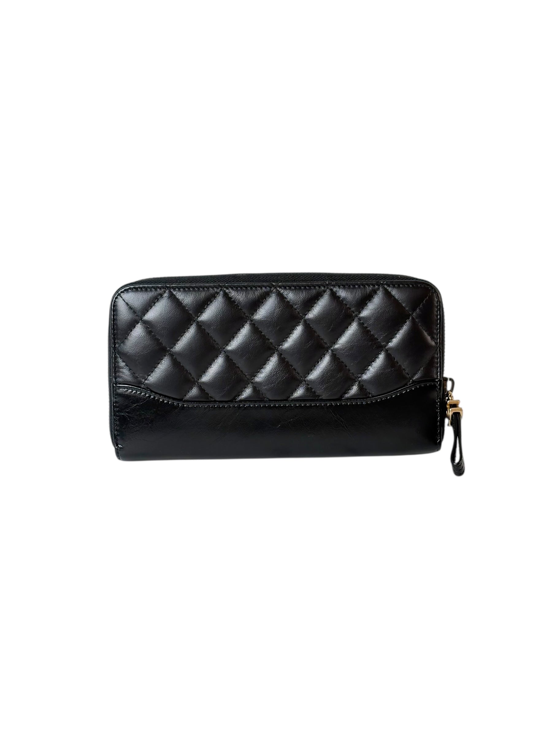 Chanel Black Boy Long Zip Wallet