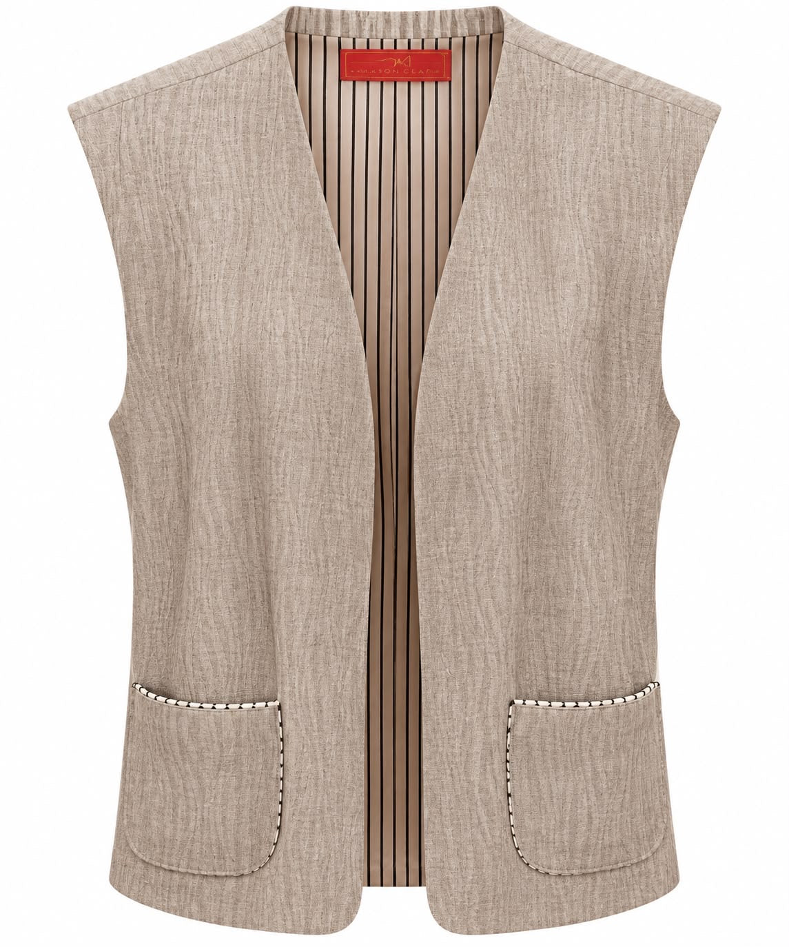 GILET BENY - KNITWEAR  PINSTRIPES LIGHT PINK BROWN  MCL13328