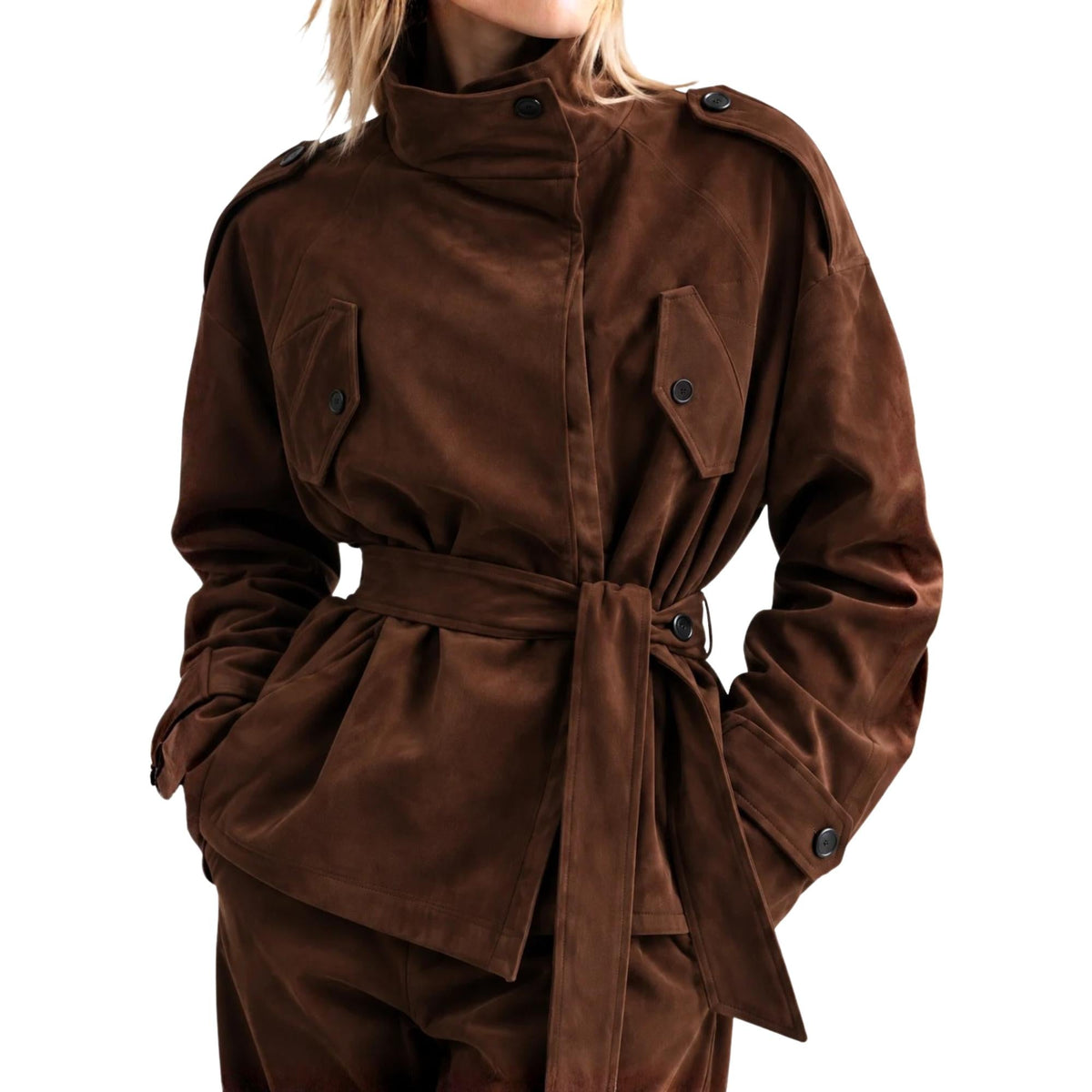 BELTED MILITARY JACKET قميص “ELENA STAKHOVA”