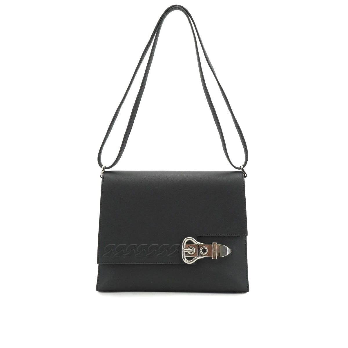 HERMES BOUCLE SELLIER BLACK VEAU SWIFT HAND SHOULDER BAG 2023 B STMP PALLADIUM HARDWARE 90335568