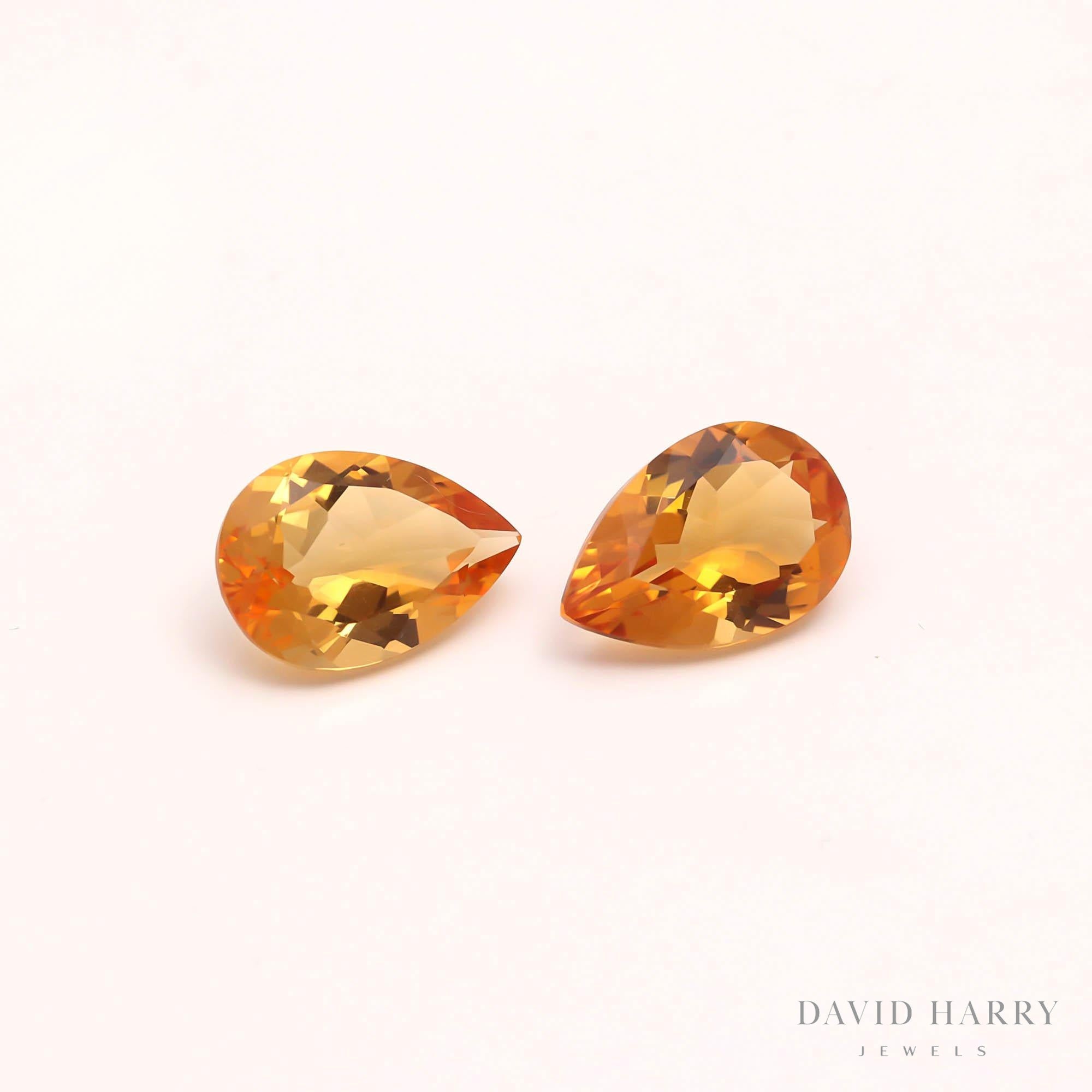 12.95ct Yellow Citrine Pair