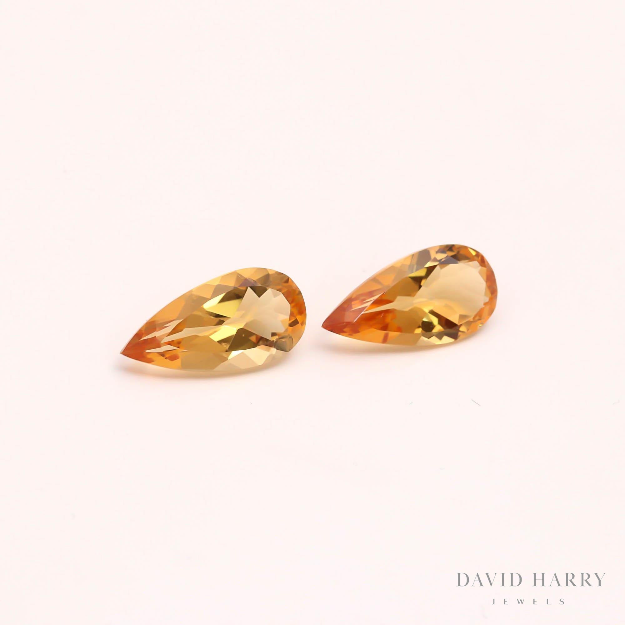 13.76ct Yellow Citrine Pair