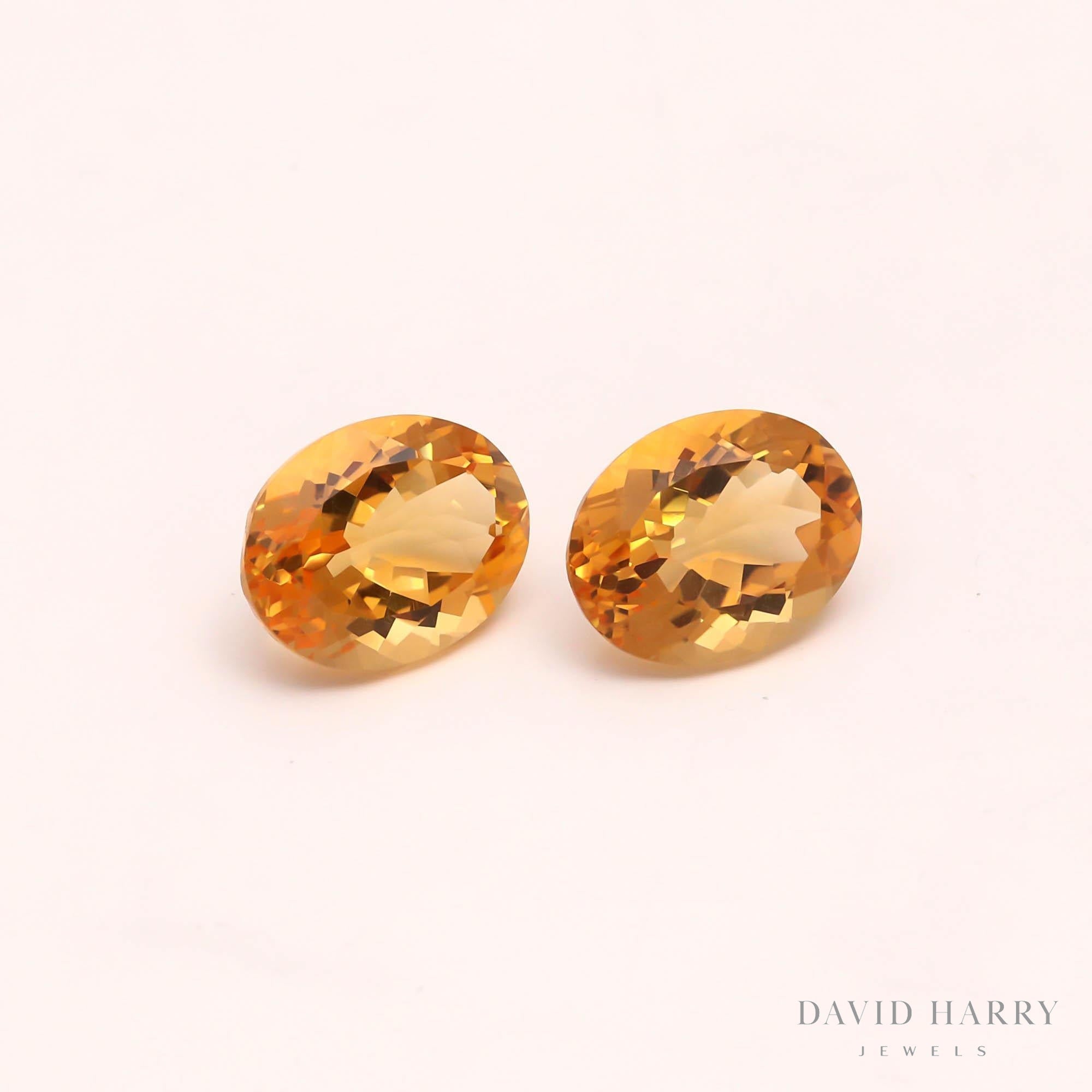 13.73ct Yellow Citrine Pair