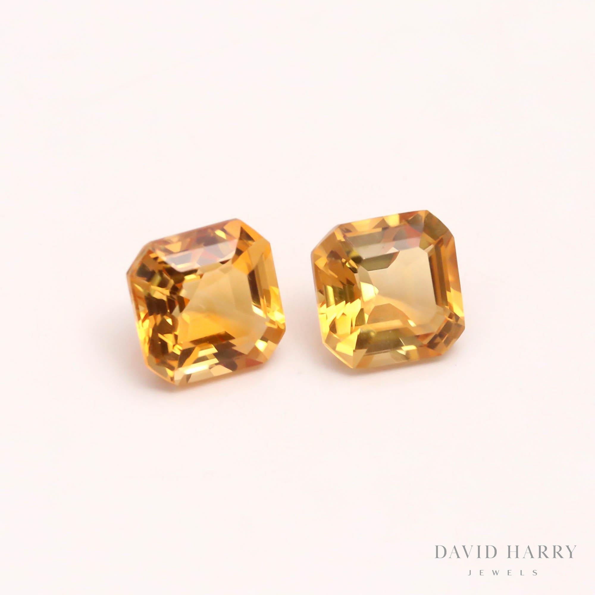 6.37ct Yellow Citrine Pair