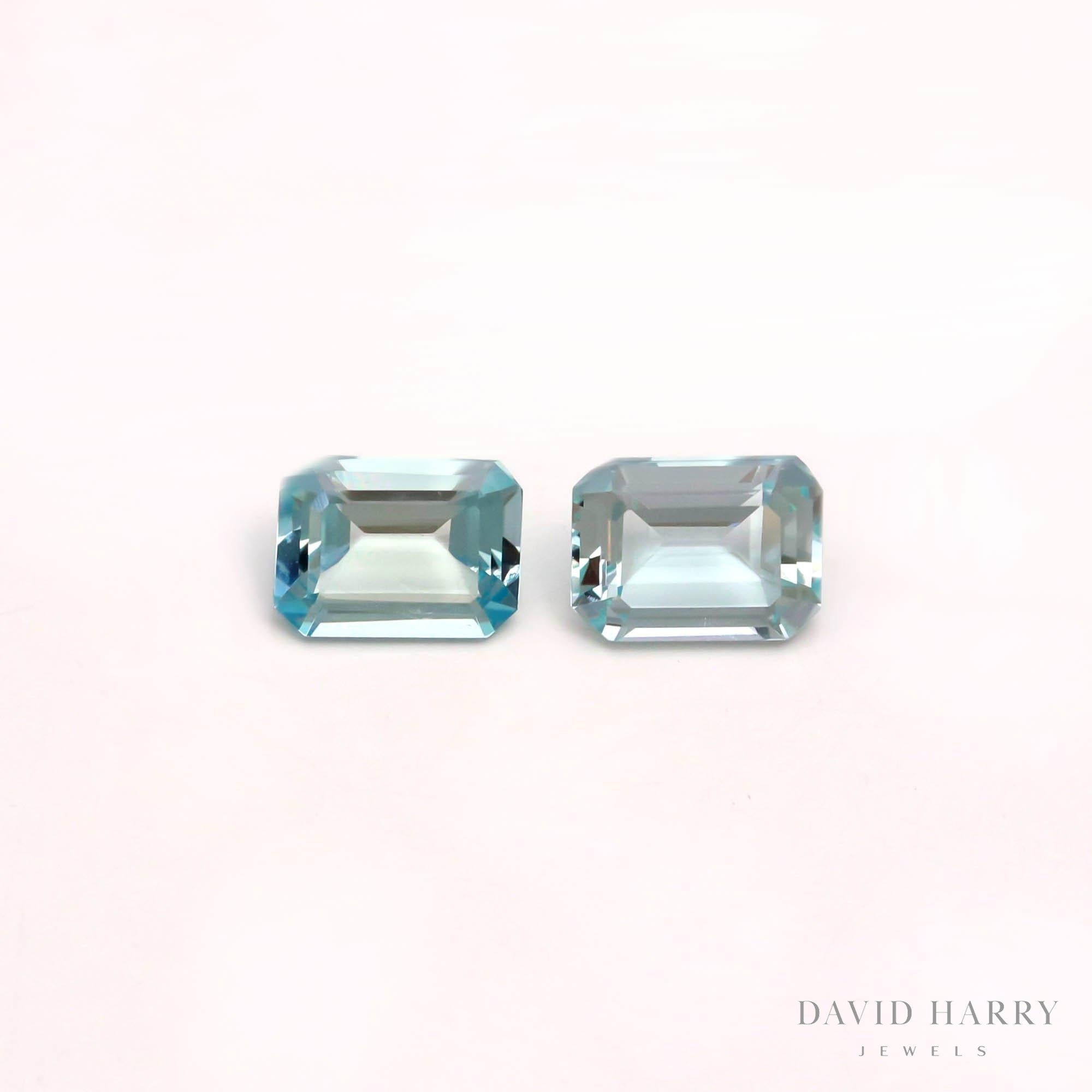 2.65ct Blue Aquamarine Pair