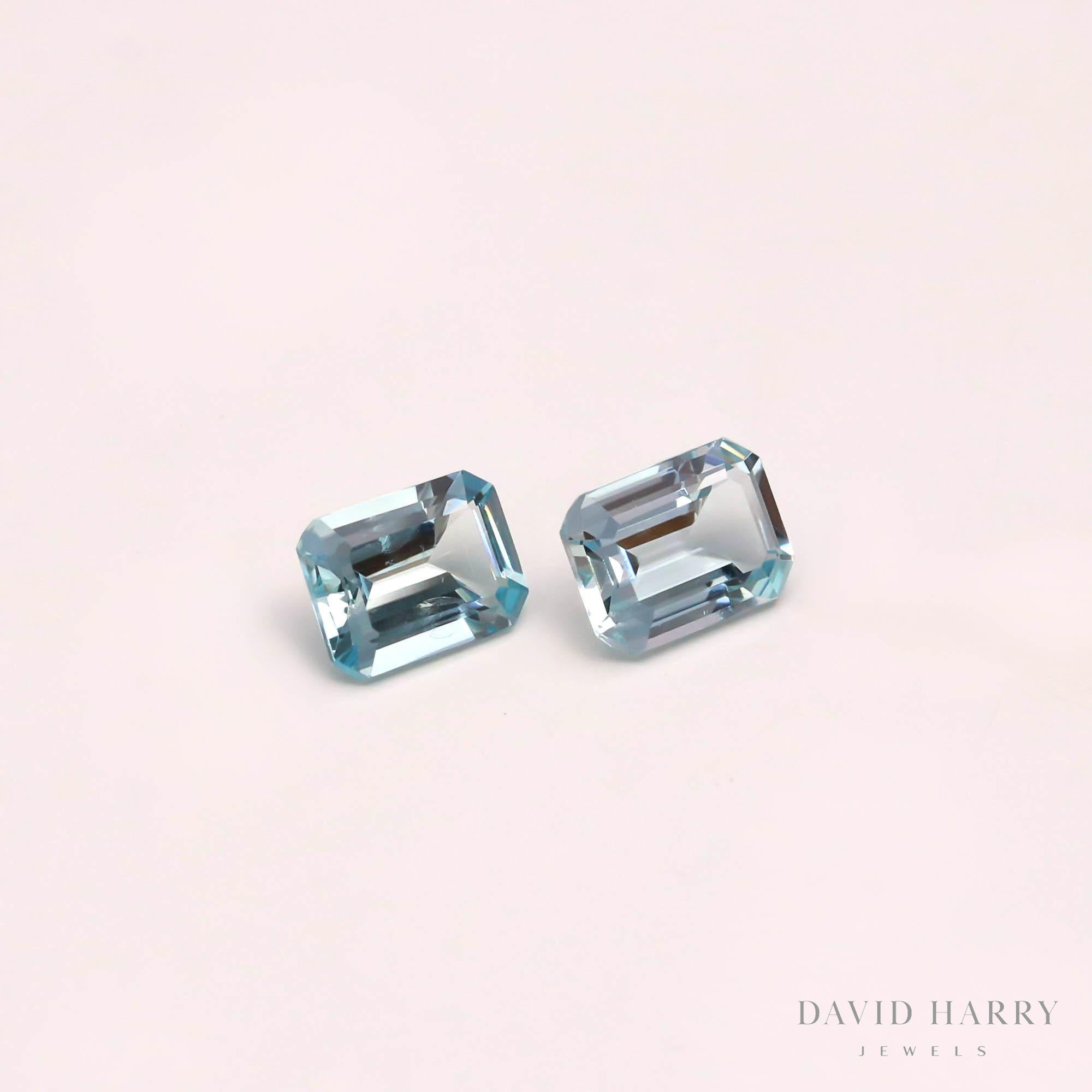 2.65ct Blue Aquamarine Pair