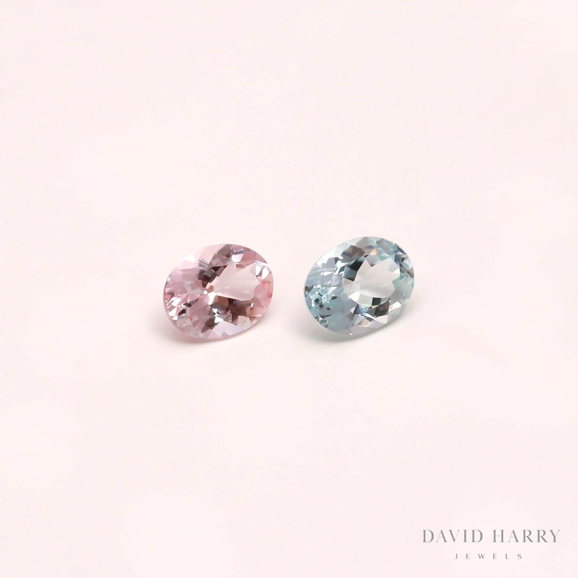 3.13ct Aquamarine & Morganite Pair