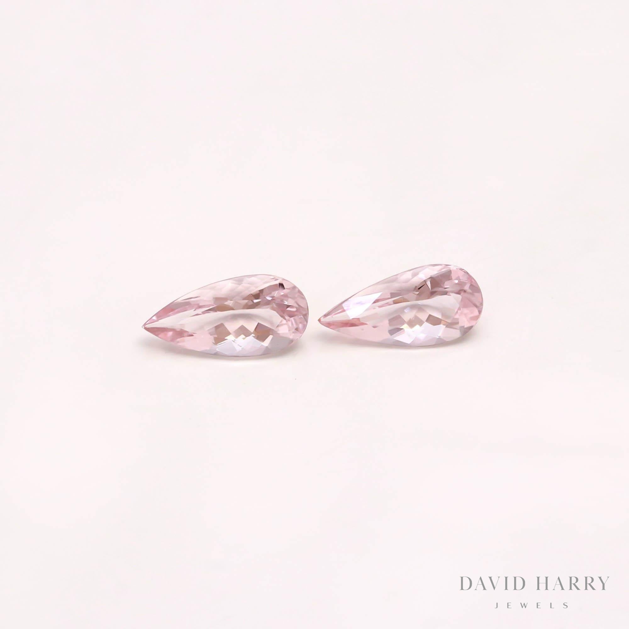 3.9ct Pink Morganite Pair