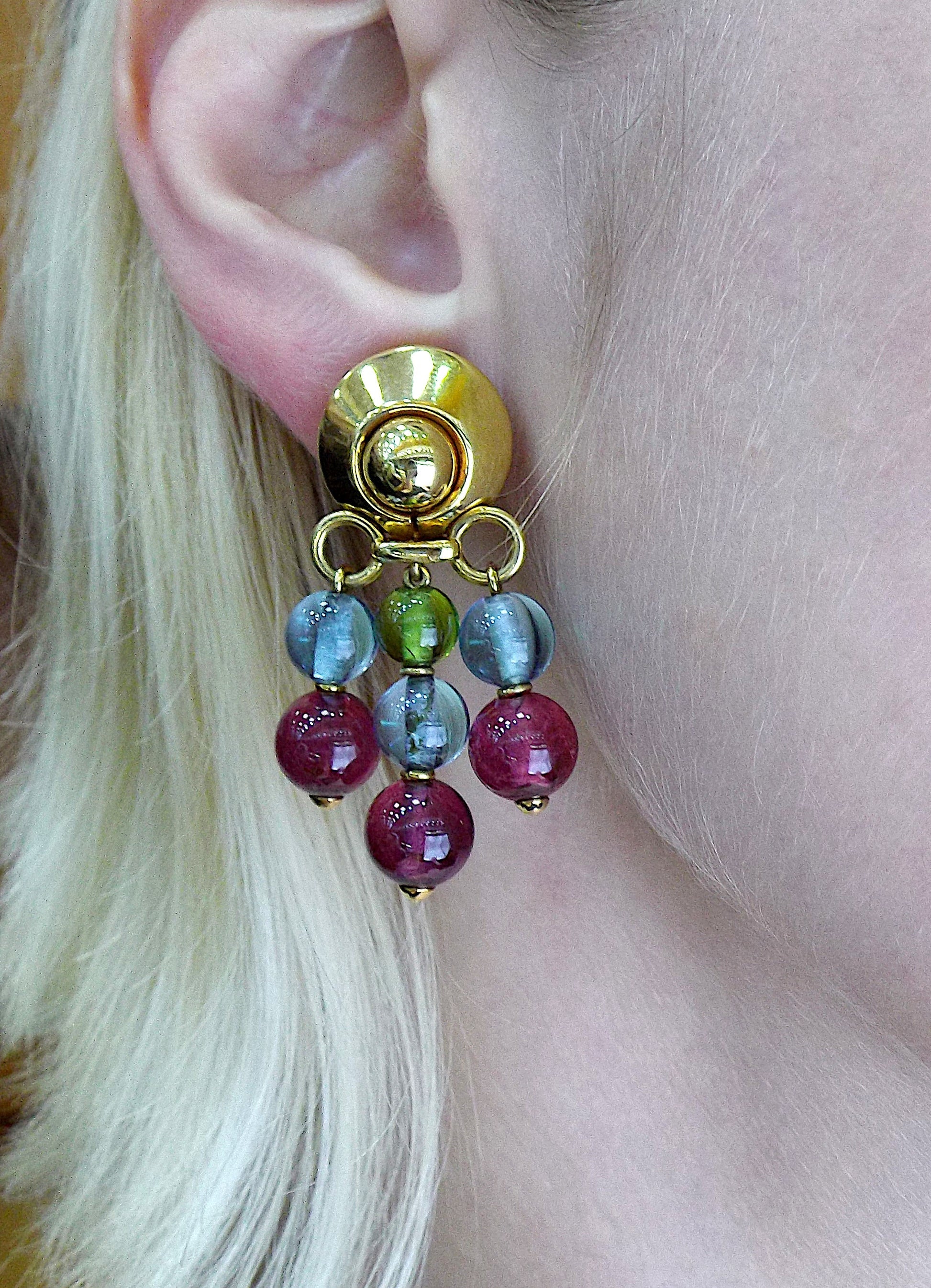 Bulgari Multi-Gem Gold Earrings ASC5476