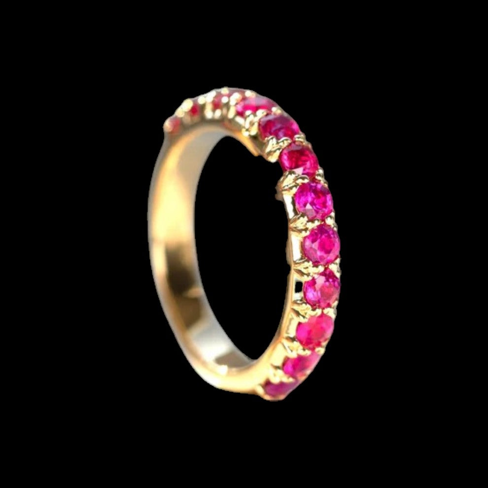 Burma "No Heat" 1.00ct  Ruby Eternity Ring set in 18K Gold