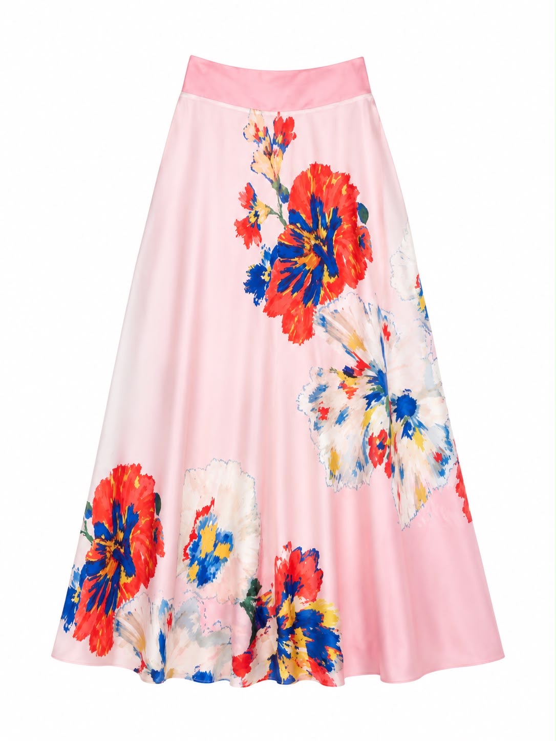 SKIRT KARLITO SILK CHIFFON PINK FLORAL MCL12965