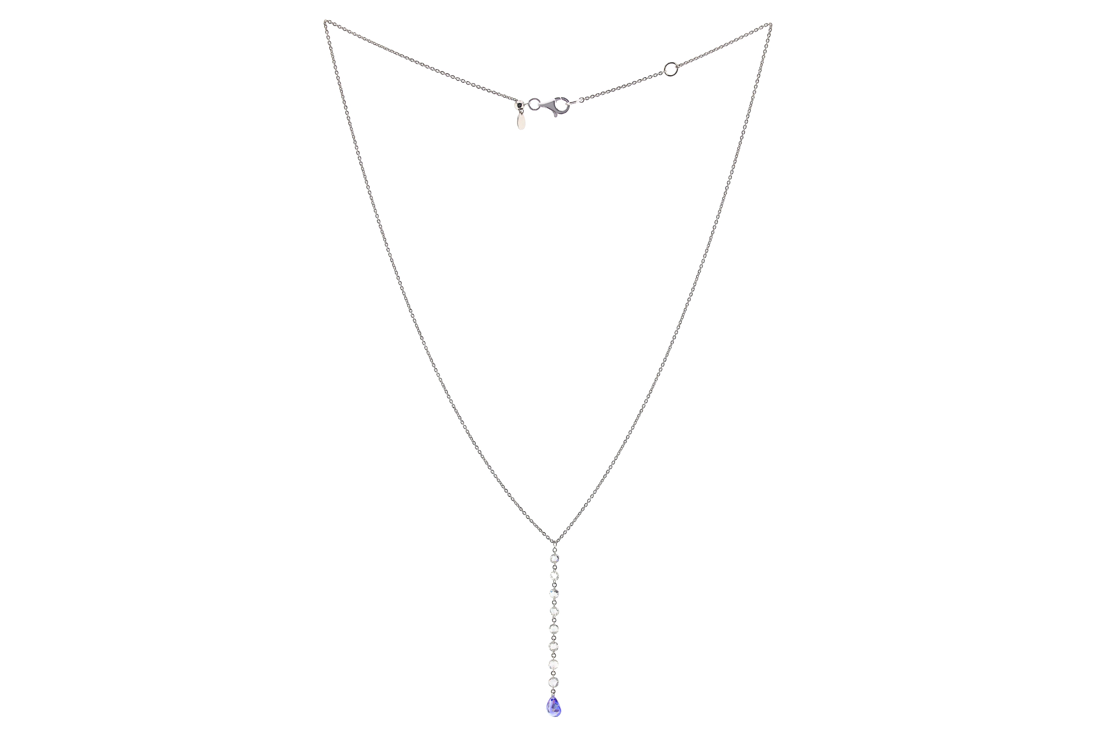 1.14ct EX RSS TANZANITE PEAR FOS (H) NECKLACE C11904