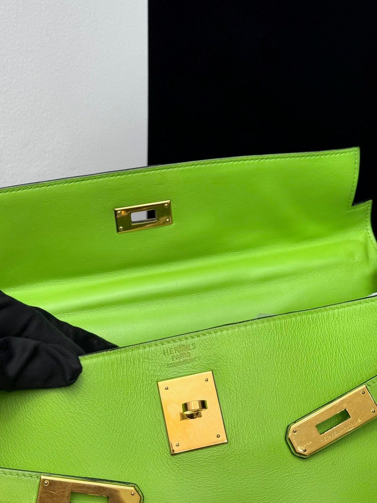 Hermès Kelly 35 Green GHW Square B