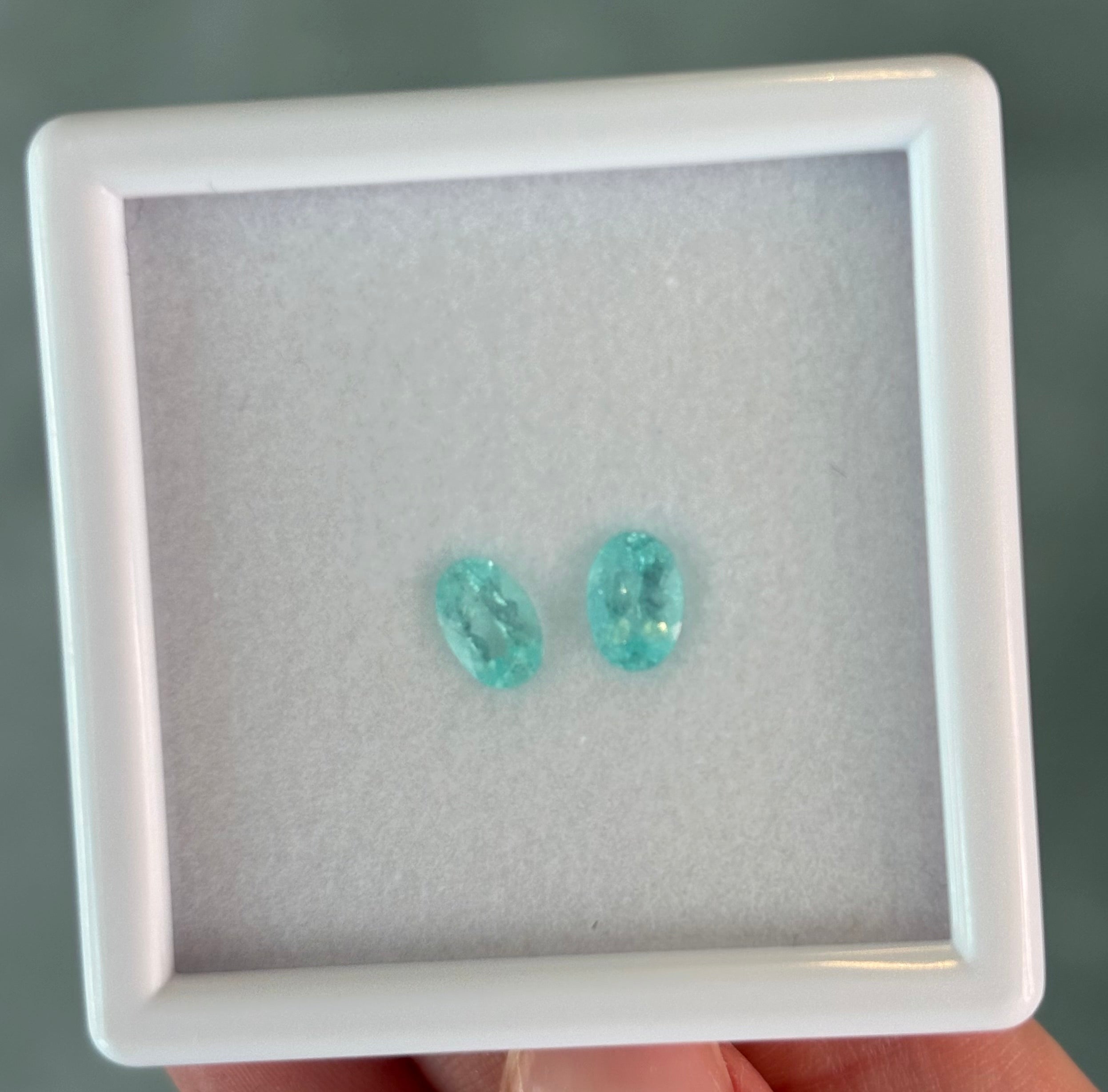 1.02ct Neon Paraiba Oval PAIR DXBCS6007