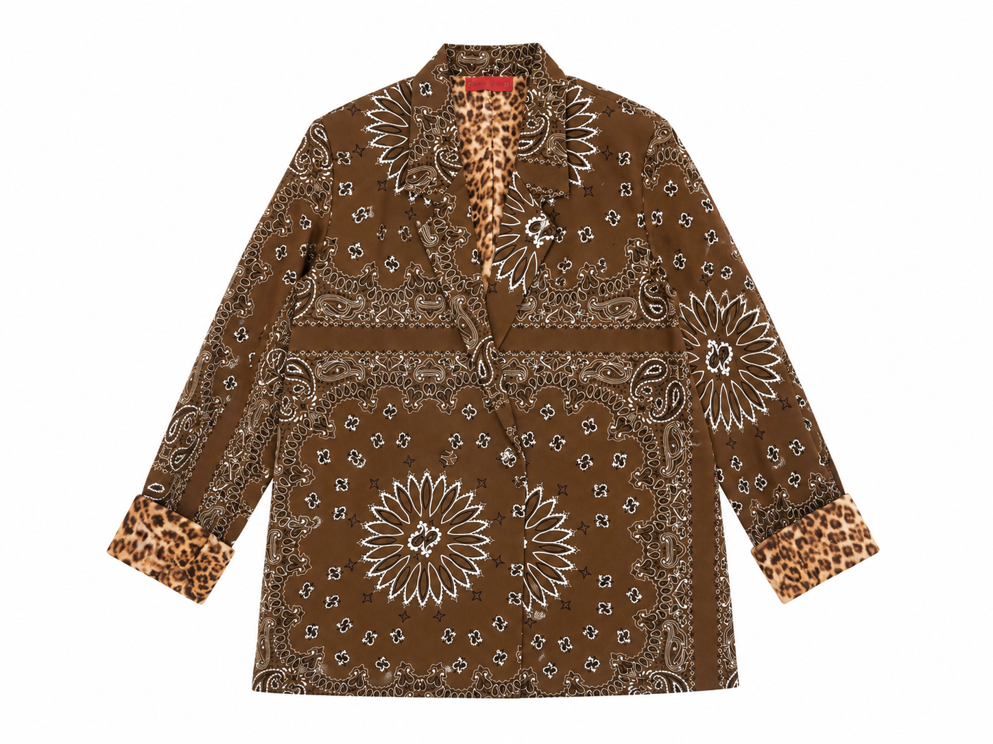 JACKET JUSTIN CREPE BANDANA CHOCOLATE LEO LINING MCL13091