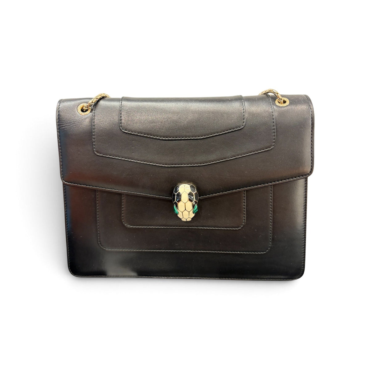 Bvlgari Serpenti Black Large Shoulder Bag