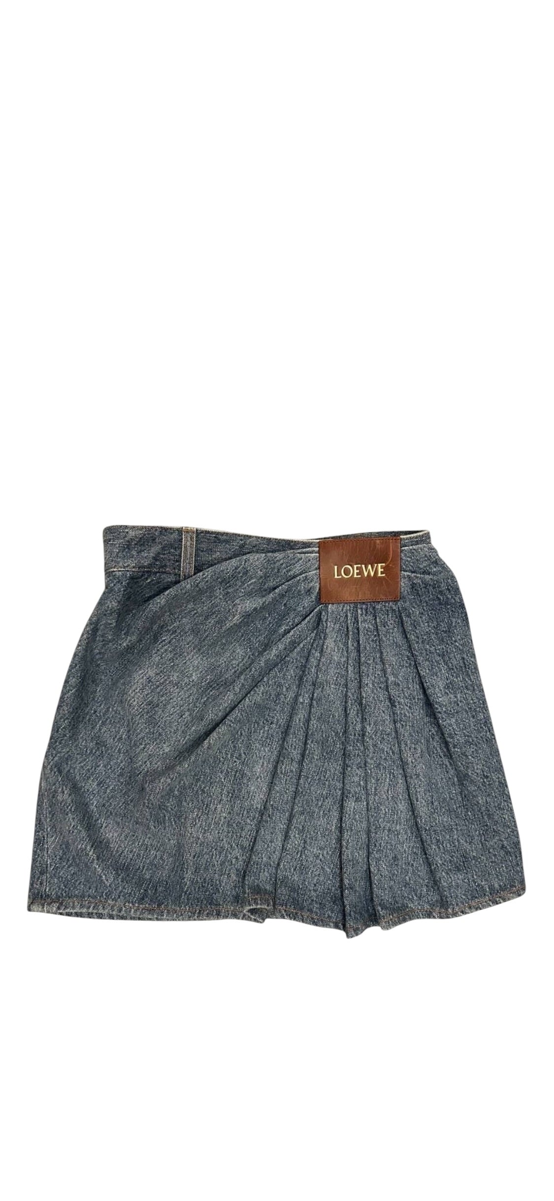 Loewe Pleated Denim Skirt Sz 34 DLT1109