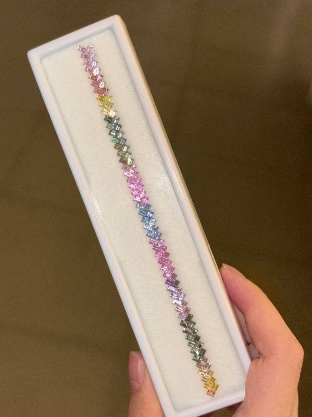 10.70ct Sri Lankan Baguette Sapphires Rainbow No Heat DXBCS6673