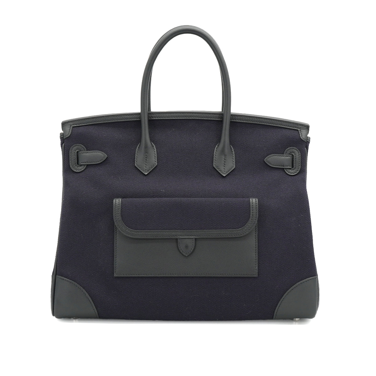 HERMES BIRKIN 35 CARGO BLUE MARINE BLACK VEAU SWIFT TOILE H HAND BAG 2020 Y PALLADIUM HARDWARE 90335037
