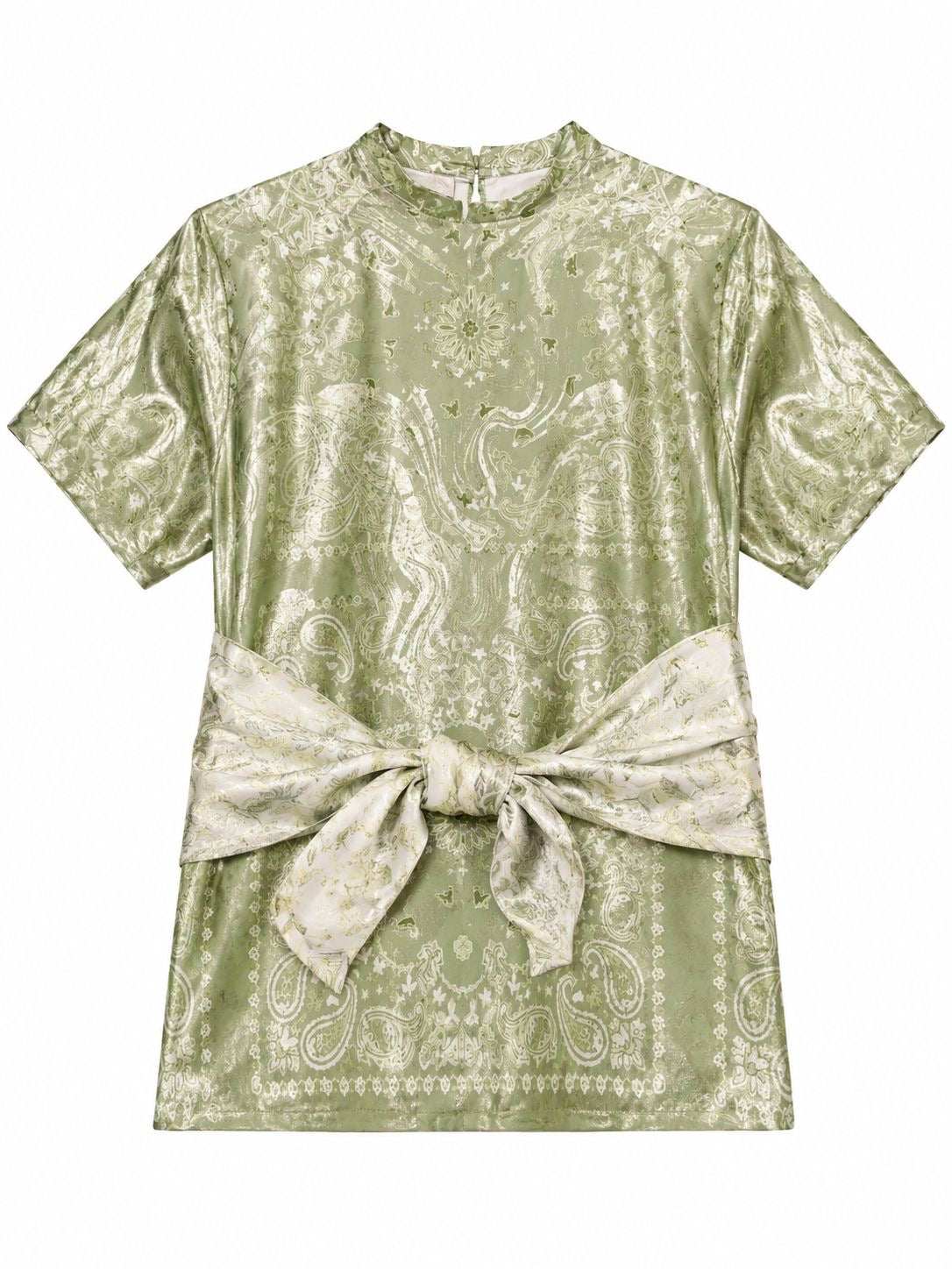 MINI DRESS PAOLA OLIVE GREEN WAVE SILK MCL12139