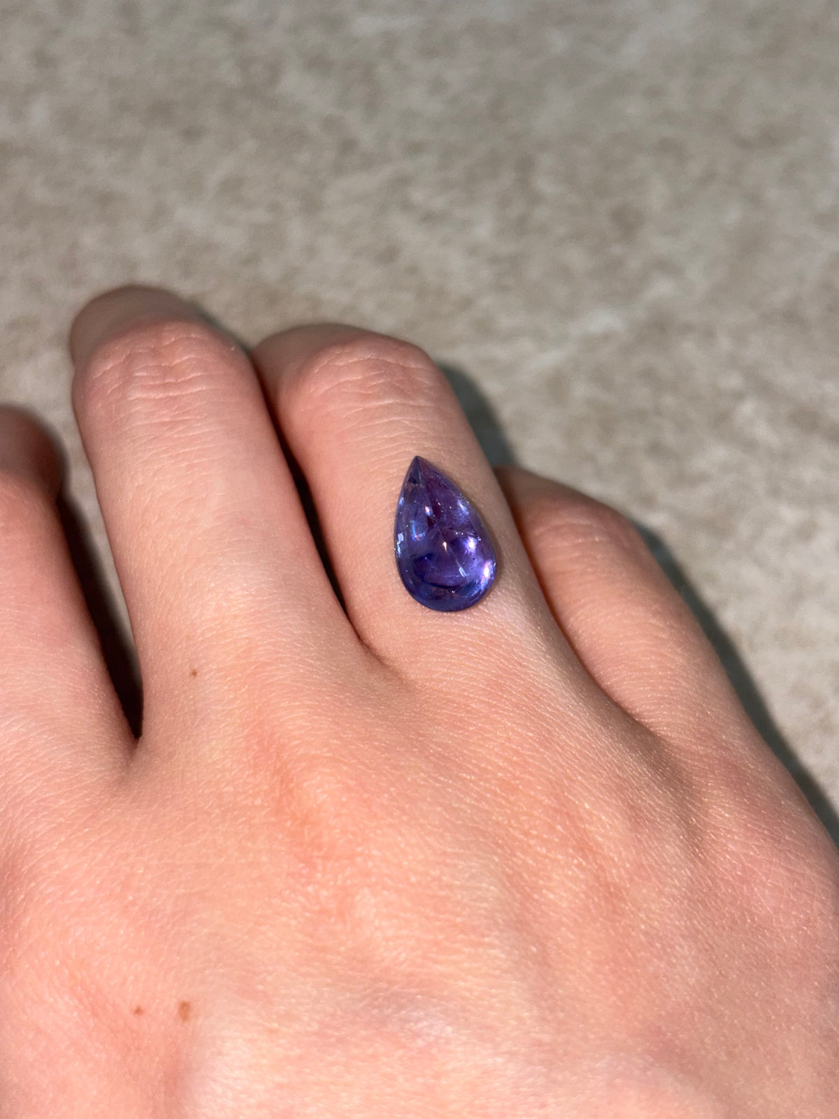 4.30ct Tanzanite Pear Cabochon THAIC1333