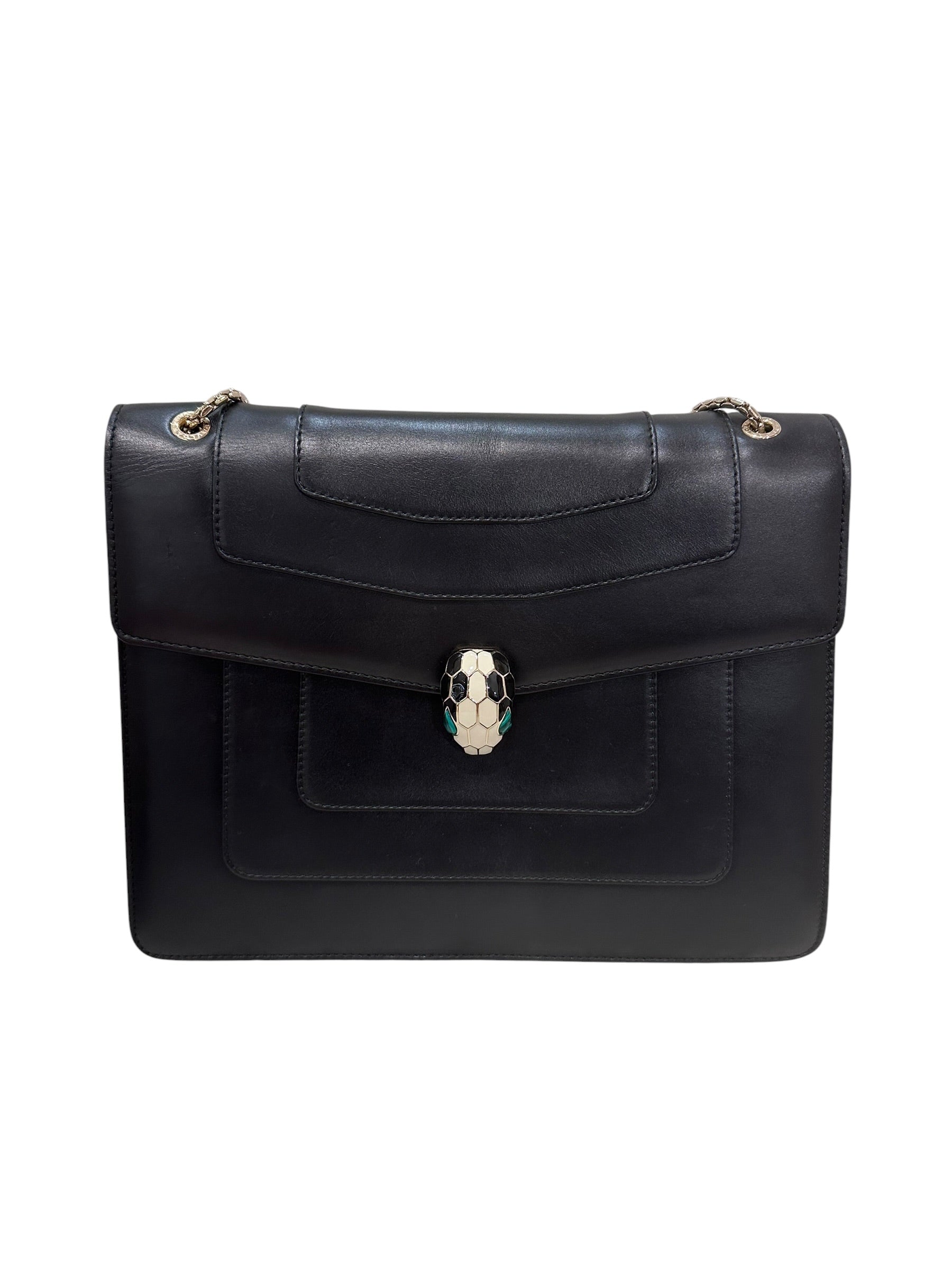 Bvlgari Large Black Serpent Bag