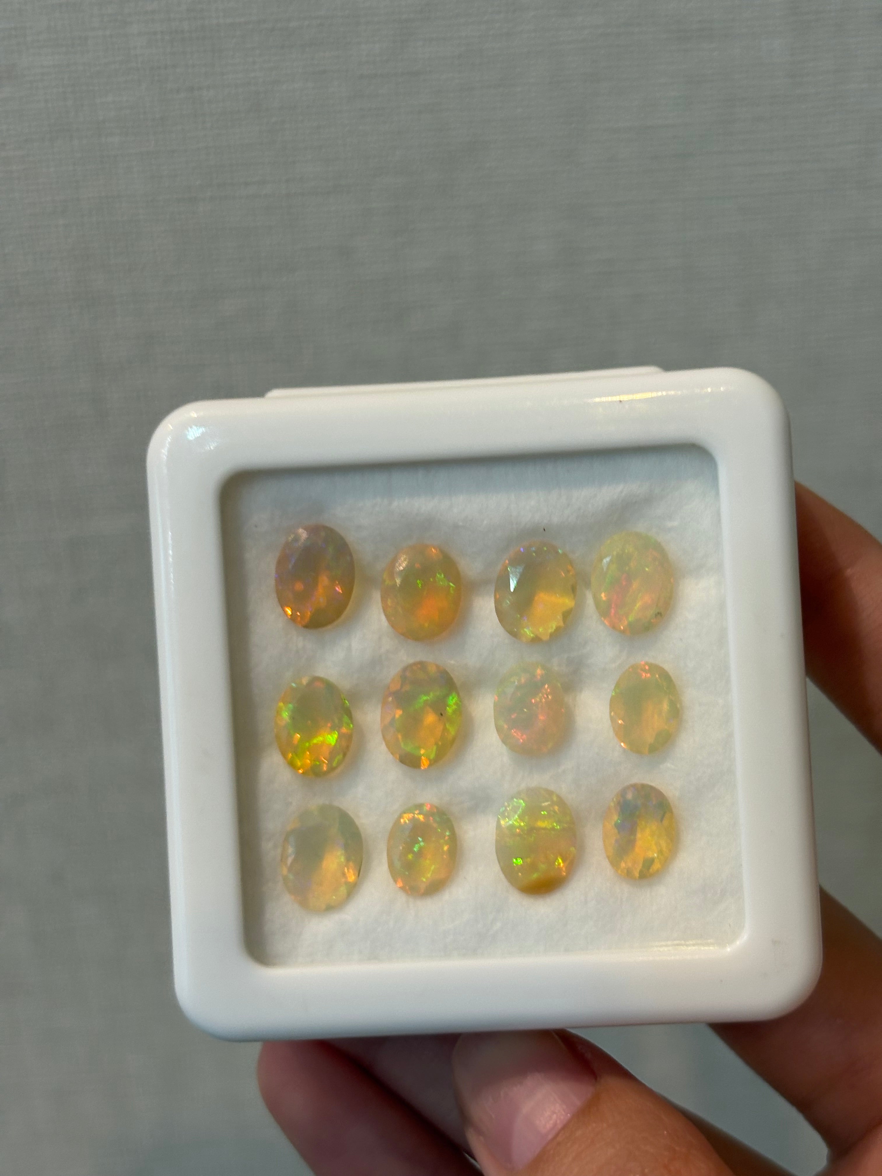 10.40ct White Opal Faceted Oval Box (price per stone) THAIC0424