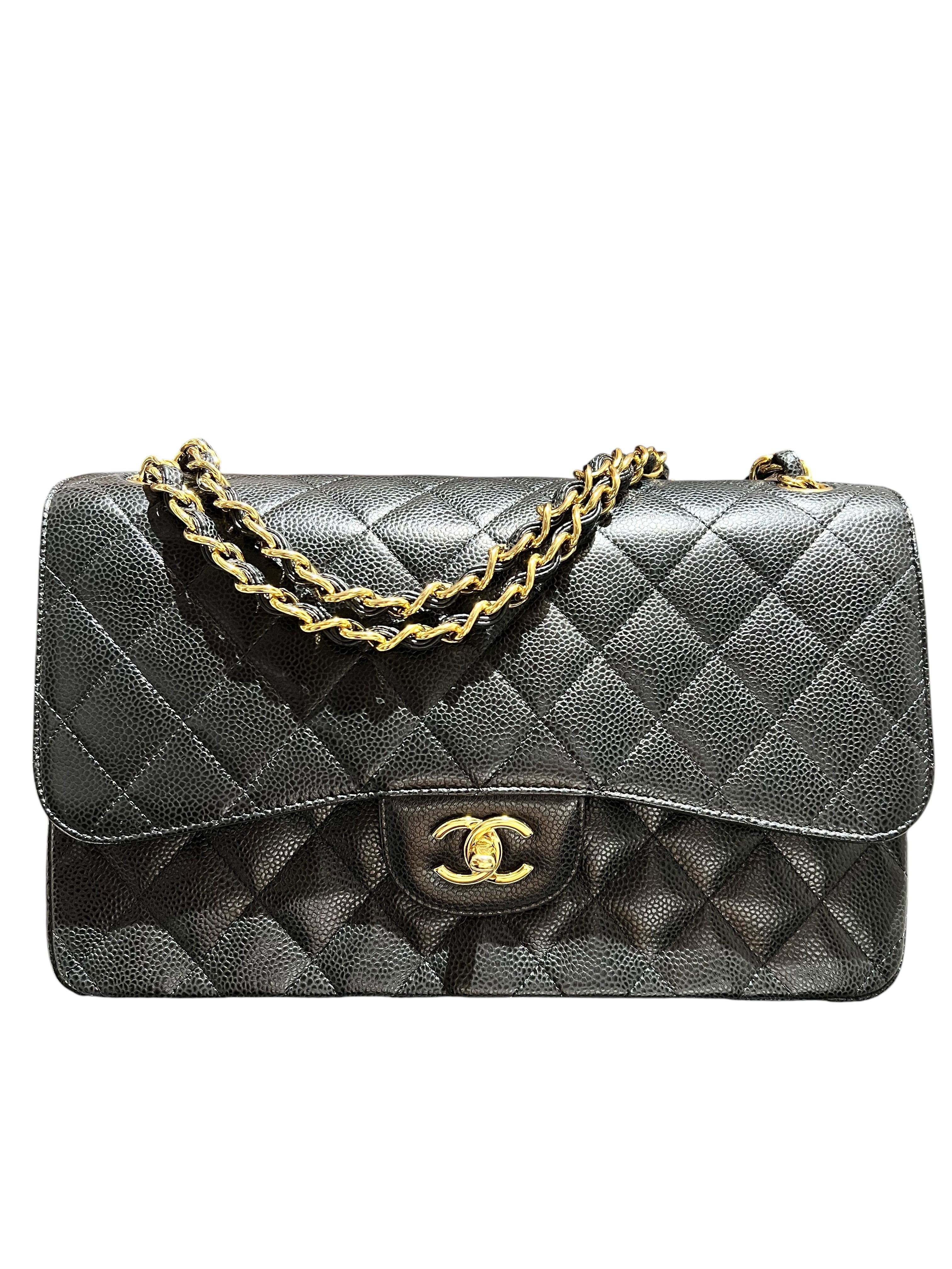 CHANEL CLASSIC FLAP BLACK+BORDEAUX GRAINED CALF SHOULDER BAG 2000000152998