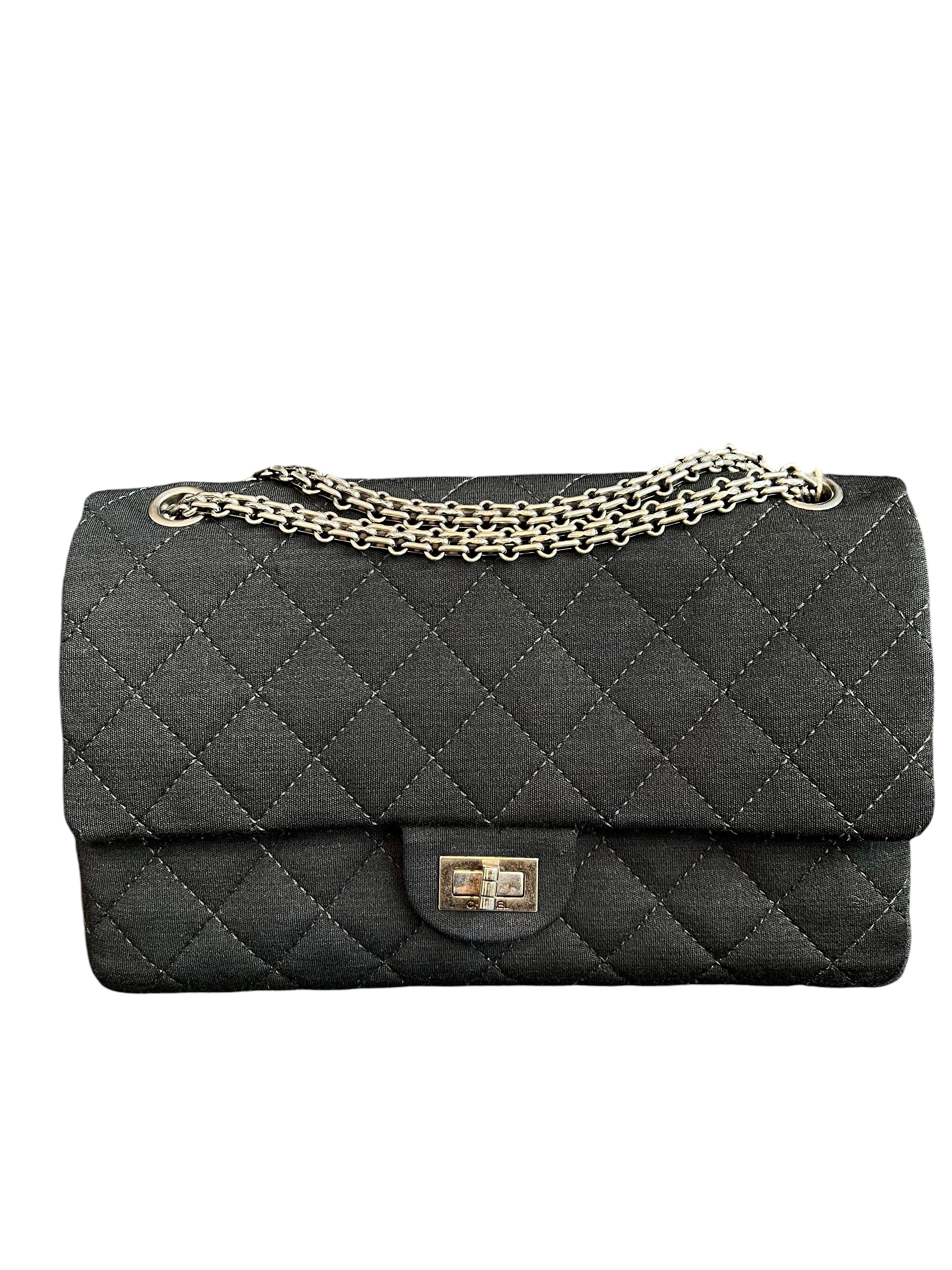 Chanel 2.55 Reissue Jersey Flap Black RHW SYCYF2104