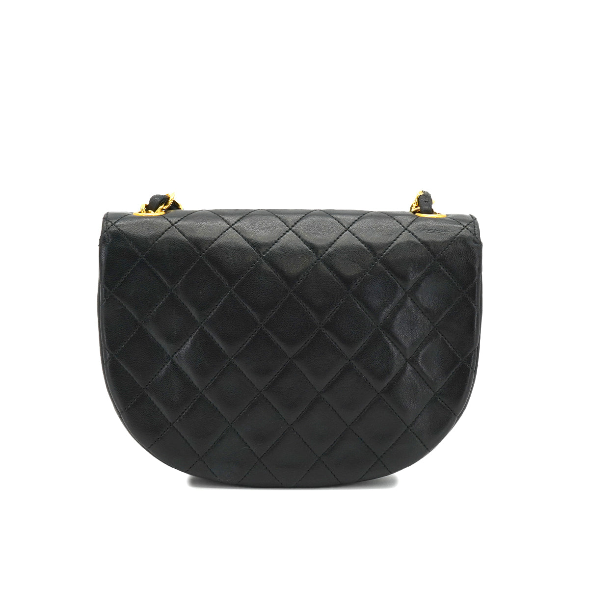 VINTAGE CHANEL MATELASSE CHAIN SHOULDER BAG BLACK LAMB SKIN GOLD HARDWARE 90334142