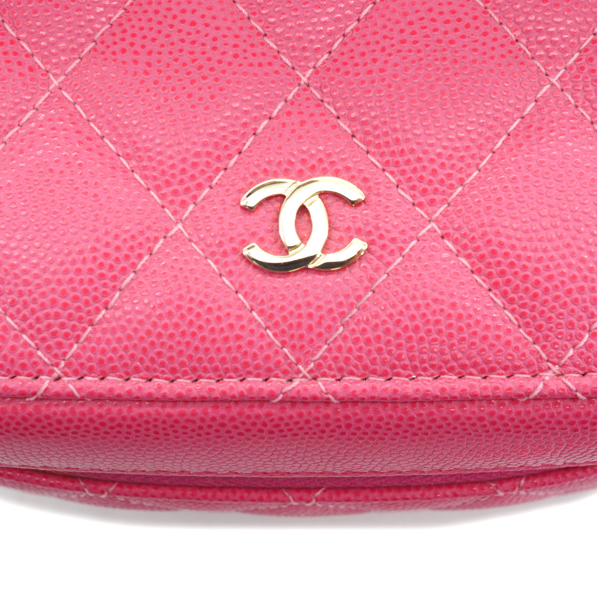 CHANEL MATELASSE VANITY HAND BAG PINK CAVIAR SKIN GOLD HARDWARE 90332586