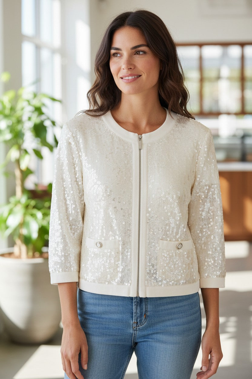 CHANEL 22S Sequin Cardigan 