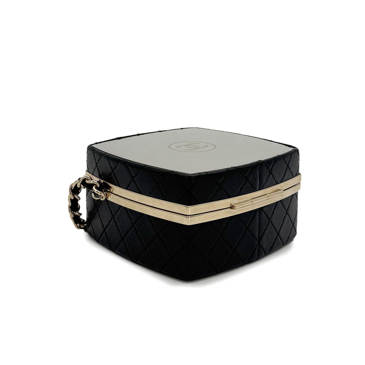CHANEL COCOMARK MATELASSE CHAIN SHOULDER BAG BLACK LAMB SKIN GOLD HARDWARE 90319990