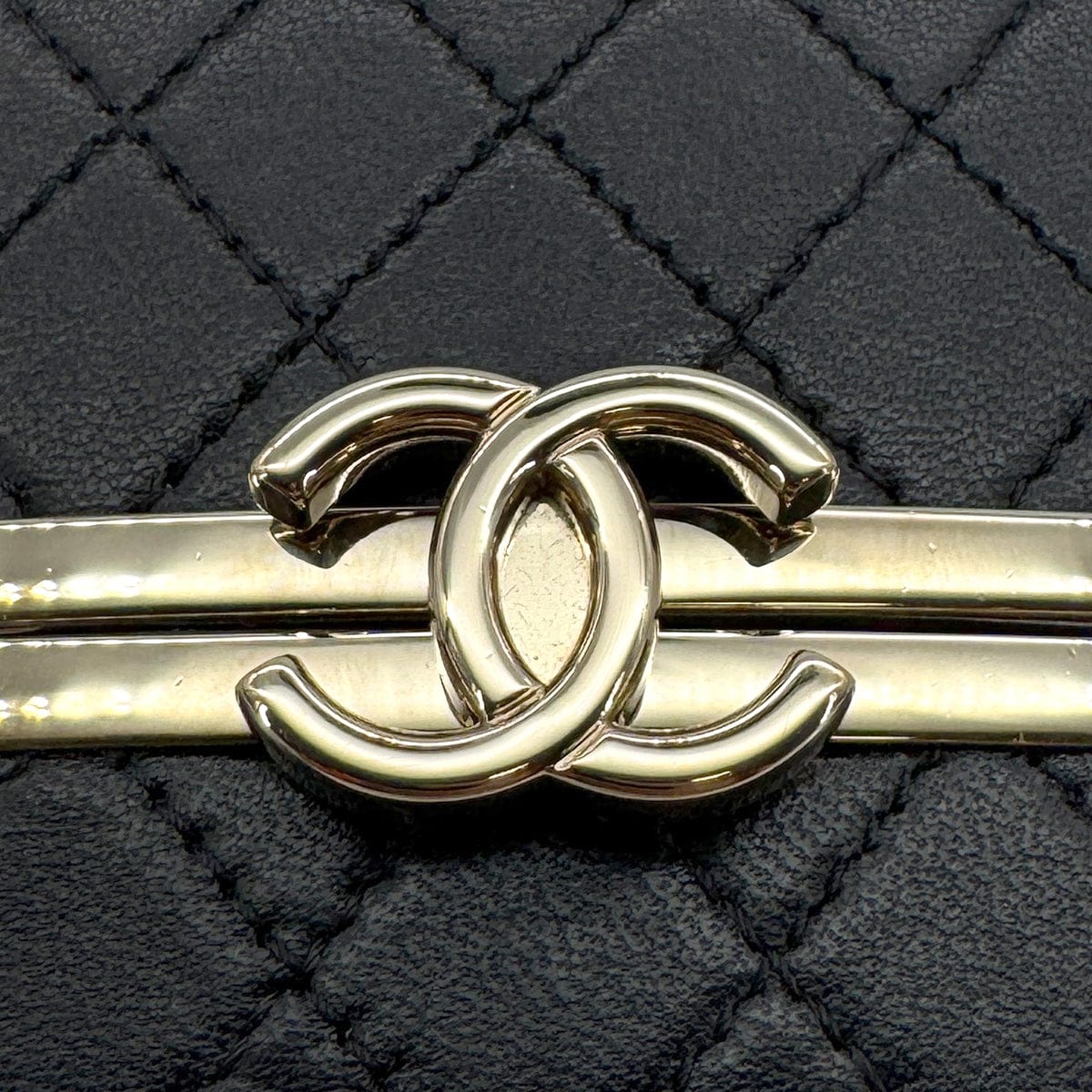 CHANEL COCOMARK MATELASSE CHAIN SHOULDER BAG BLACK LAMB SKIN GOLD HARDWARE 90319990
