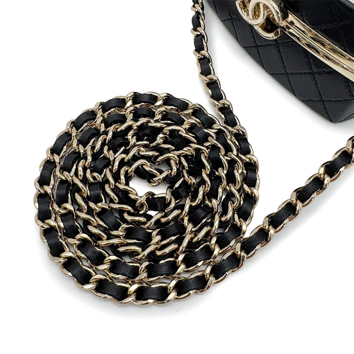 CHANEL COCOMARK MATELASSE CHAIN SHOULDER BAG BLACK LAMB SKIN GOLD HARDWARE 90319990