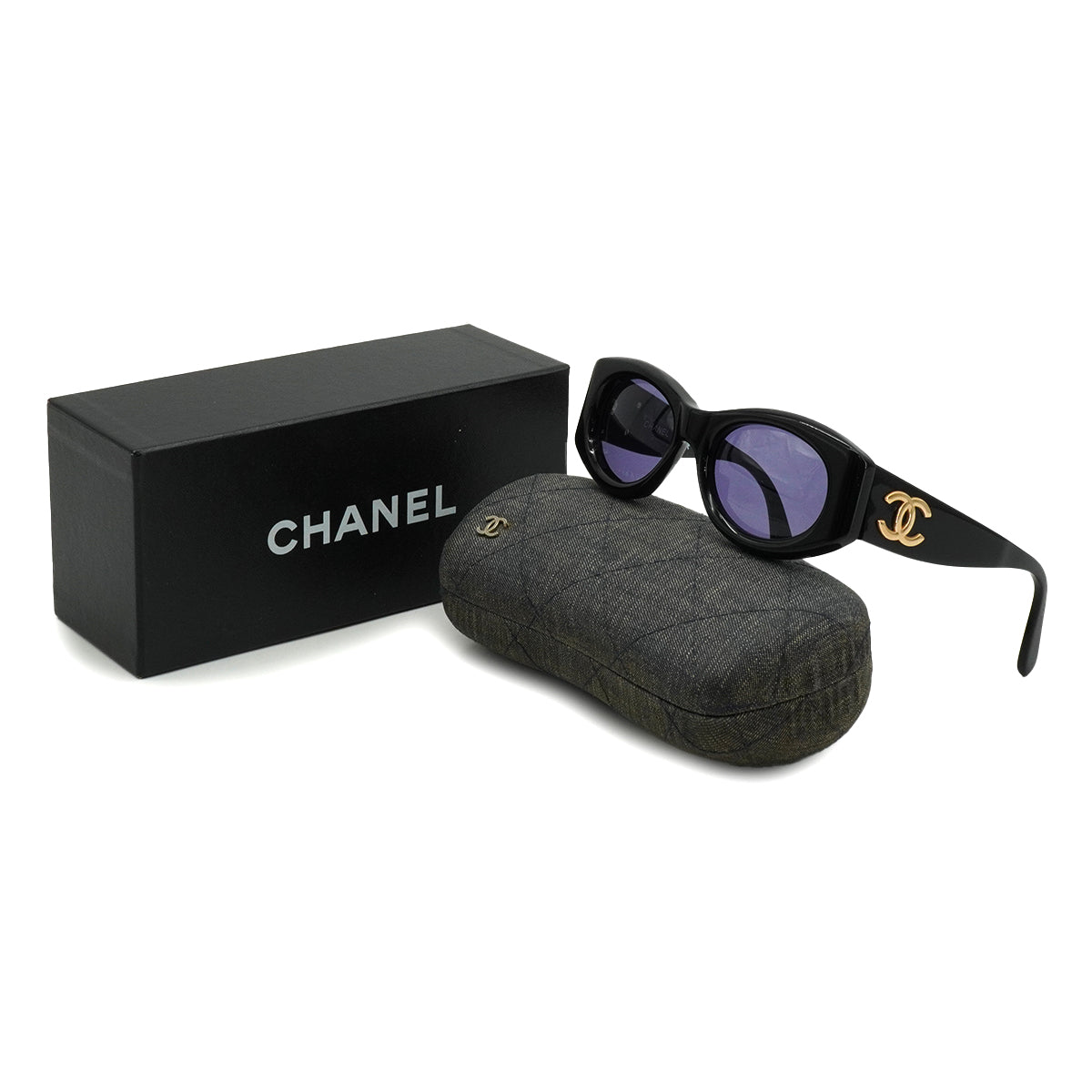 CHANEL COCOMARK SUNGLASSES BLACK EYEWEAR 90338285