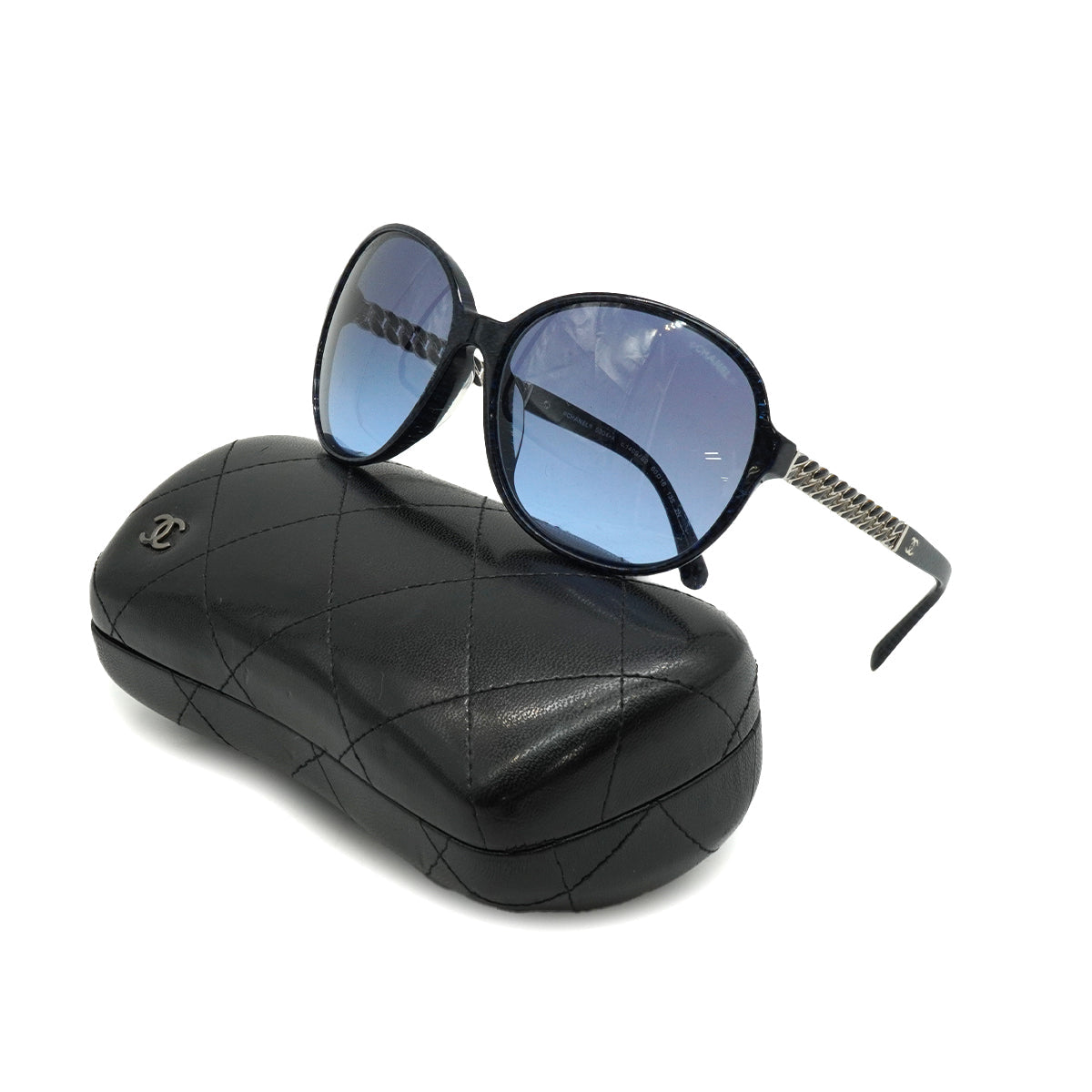 CHANEL COCOMARK SUNGLASSES CHAIN BLUE EYEWEAR 90338387