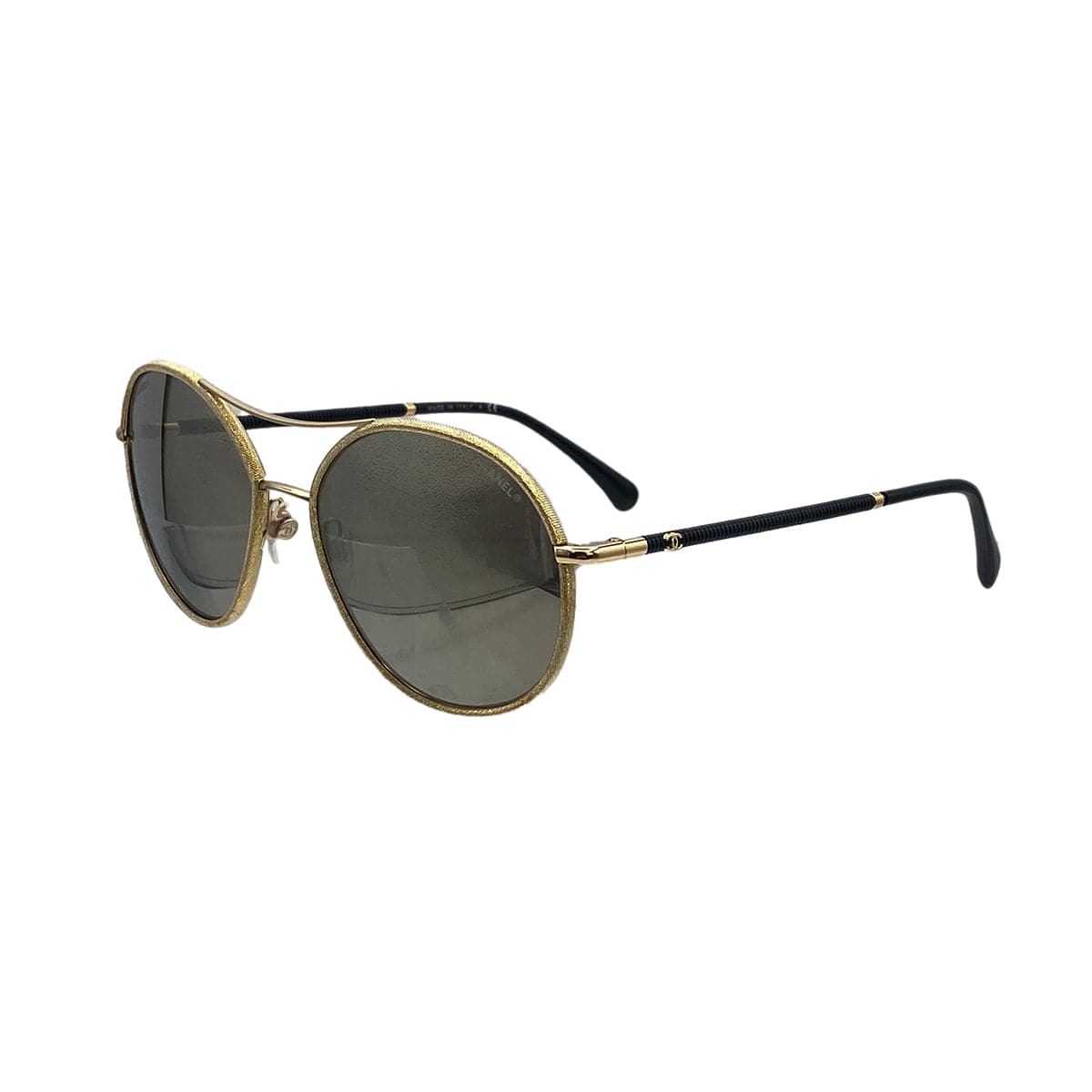 CHANEL COCOMARK SUNGLASSES GOLD BLACK EYEWEAR 90321166