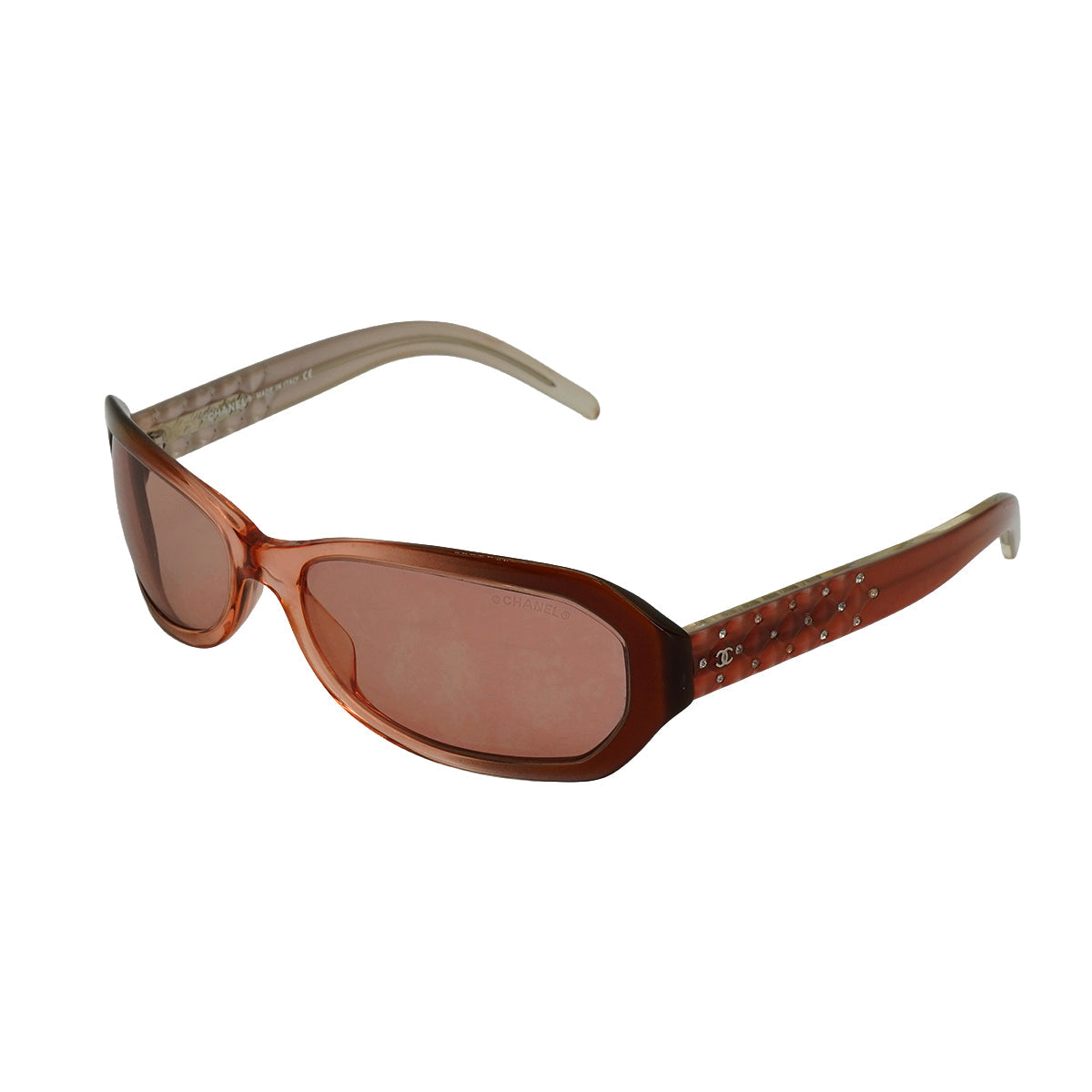 CHANEL COCOMARK SUNGLASSES MATELASSE RHINESTONE PINK EYEWEAR 90335647