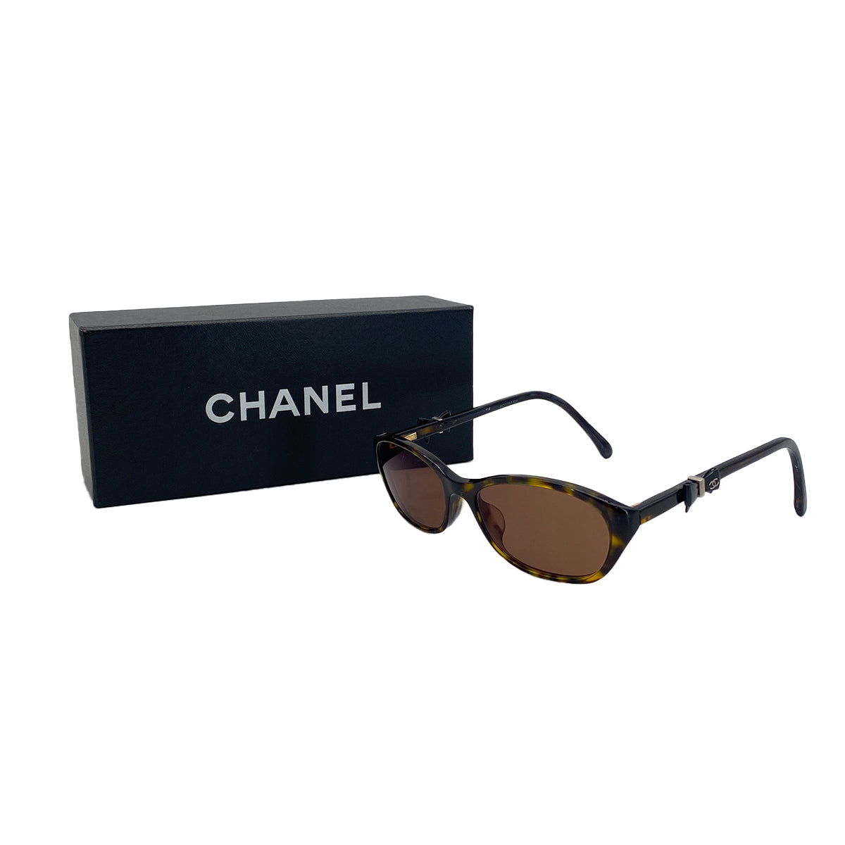 CHANEL COCOMARK SUNGLASSES RIBBON BROWN TORTOISESHELL EYEWEAR 90321760