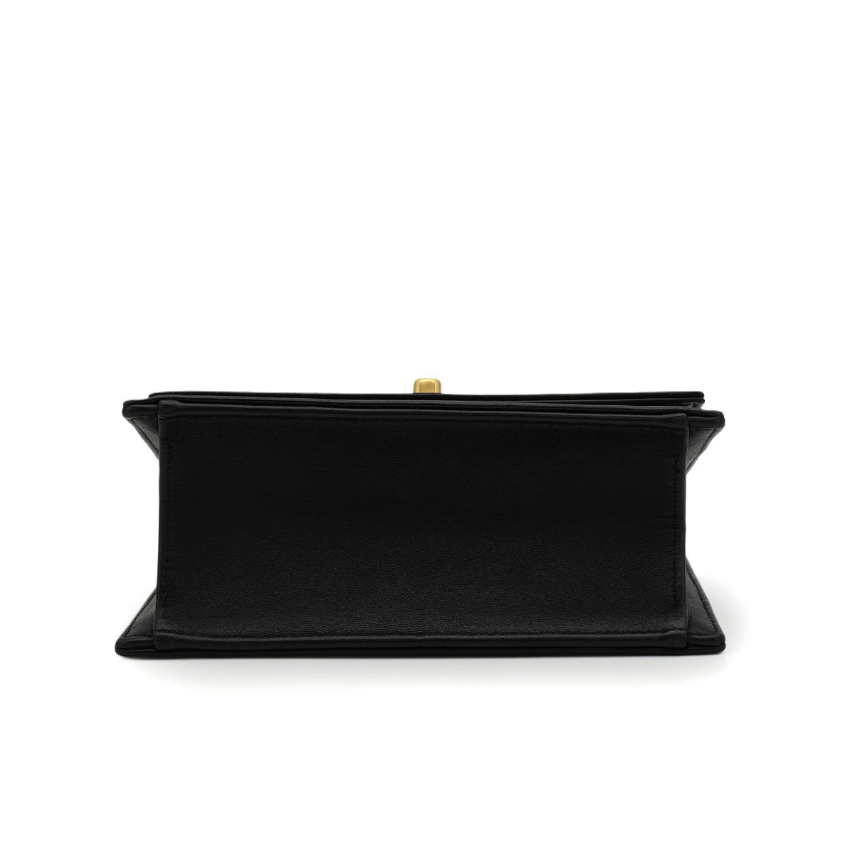 CHANEL CAMELLIA PATTERN METALLIC PRINT TURNLOCK CHAIN SHOULDER BAG BLACK LEATHER GOLD HARDWARE 90344459